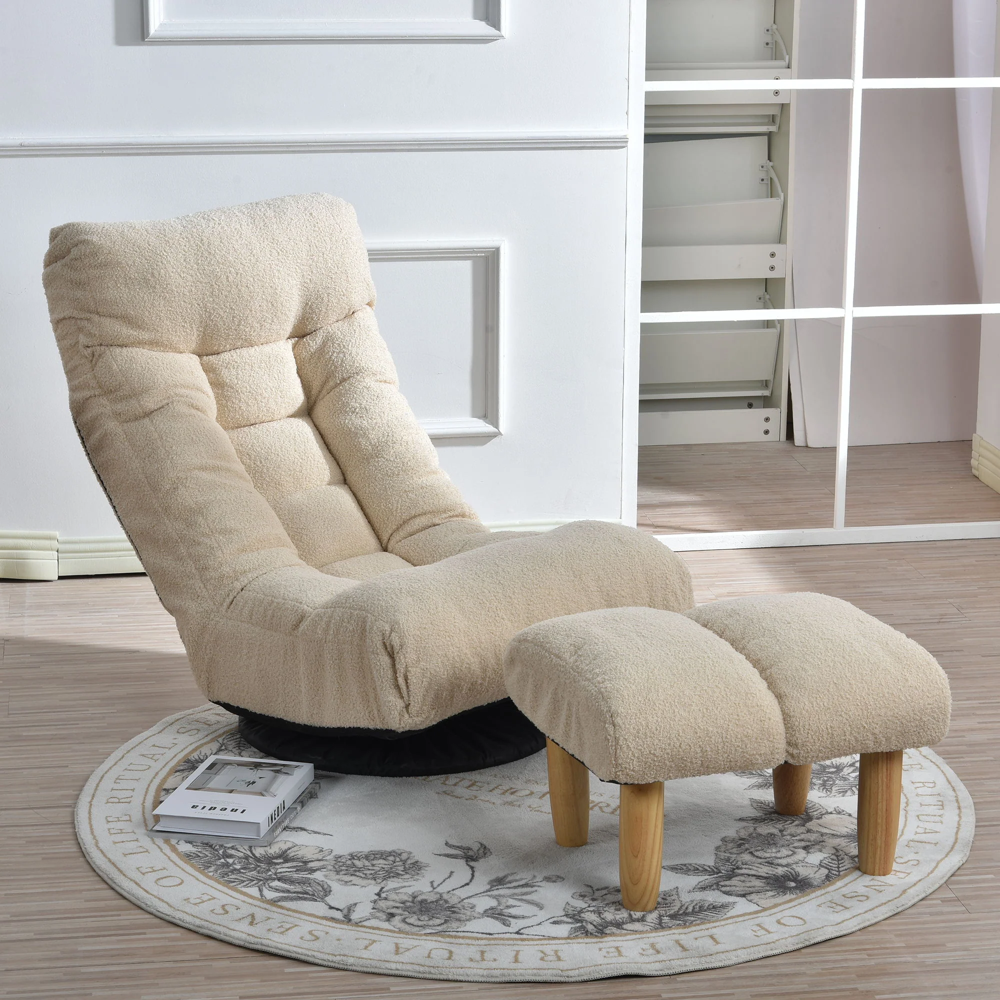Adjustable Japanese Reclining Floor Chair Sofa With Metal Frame For Living Room - Image 26
