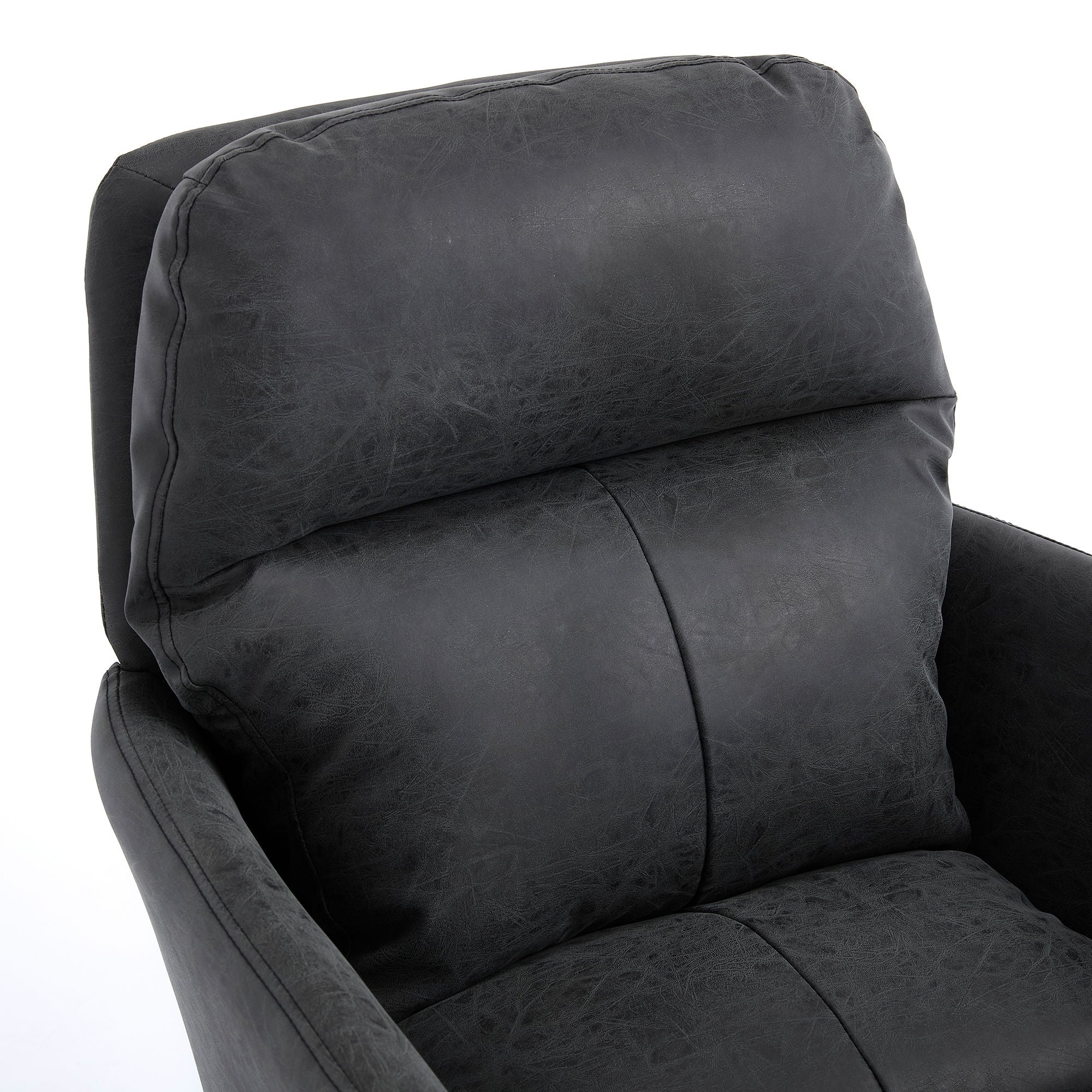 Adjustable Office Chair, Ergonomic Swivel Chair Leather, Comfortable For Long Sitting, Versatile Home And Office Use - Black - Image 4