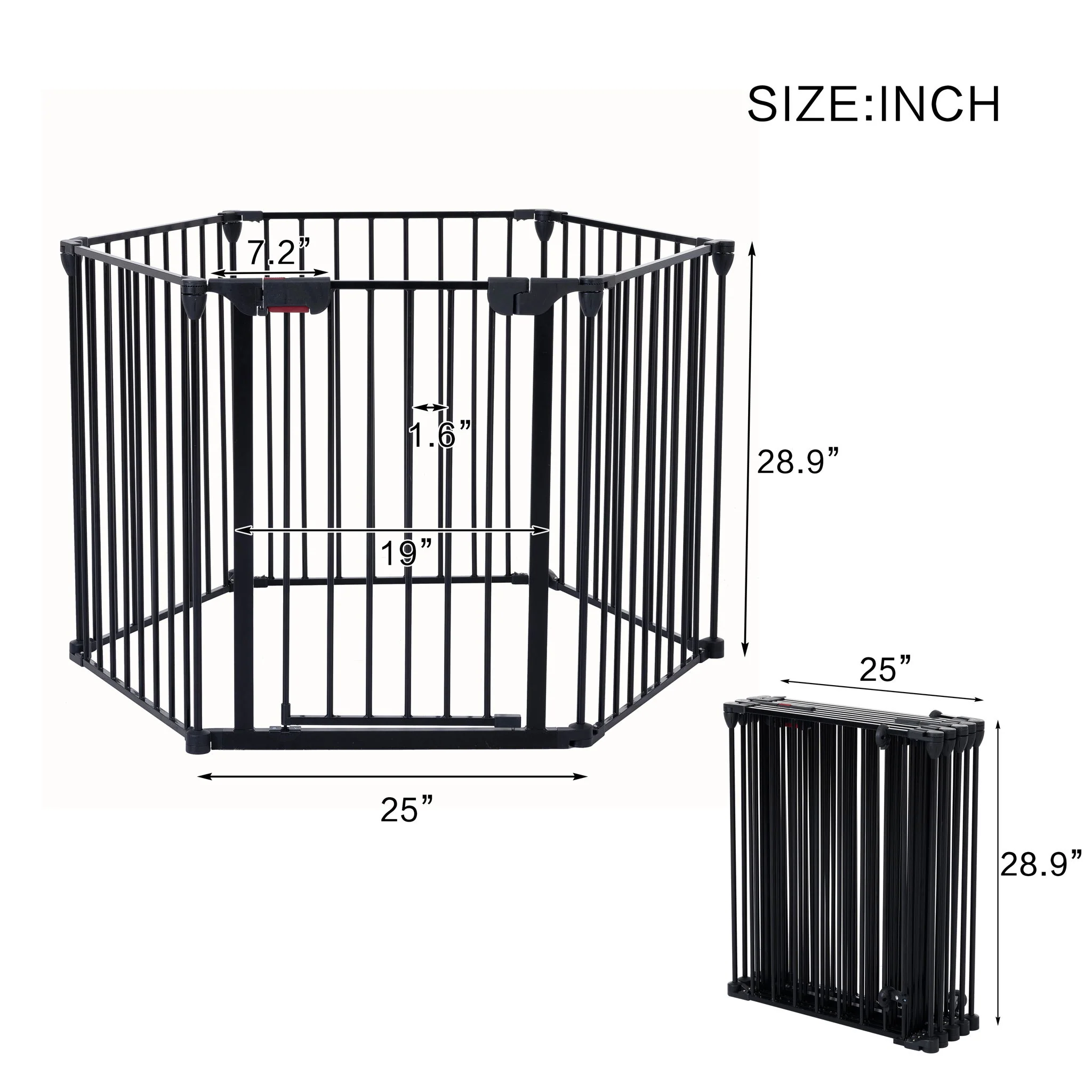 Adjustable Safety Gate Play Yard Metal Doorways Fireplace Fence Christmas Tree Fence Gate For House Stairs Gate Prohibited Area Fence - Image 17