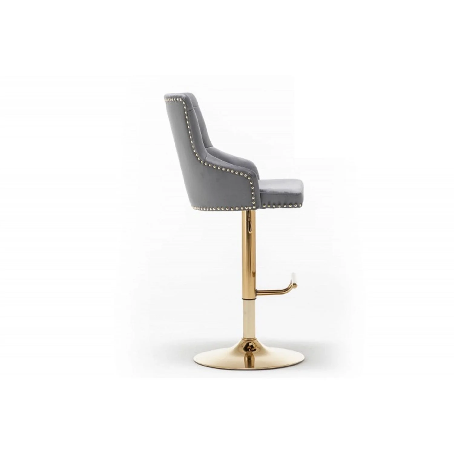 Adjustable Swivel Bar Stool With Nailhead Trim (Set of 2) - Image 10