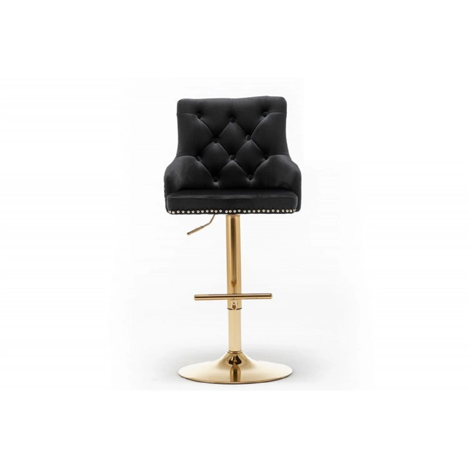Adjustable Swivel Bar Stool With Nailhead Trim (Set of 2) - Image 17