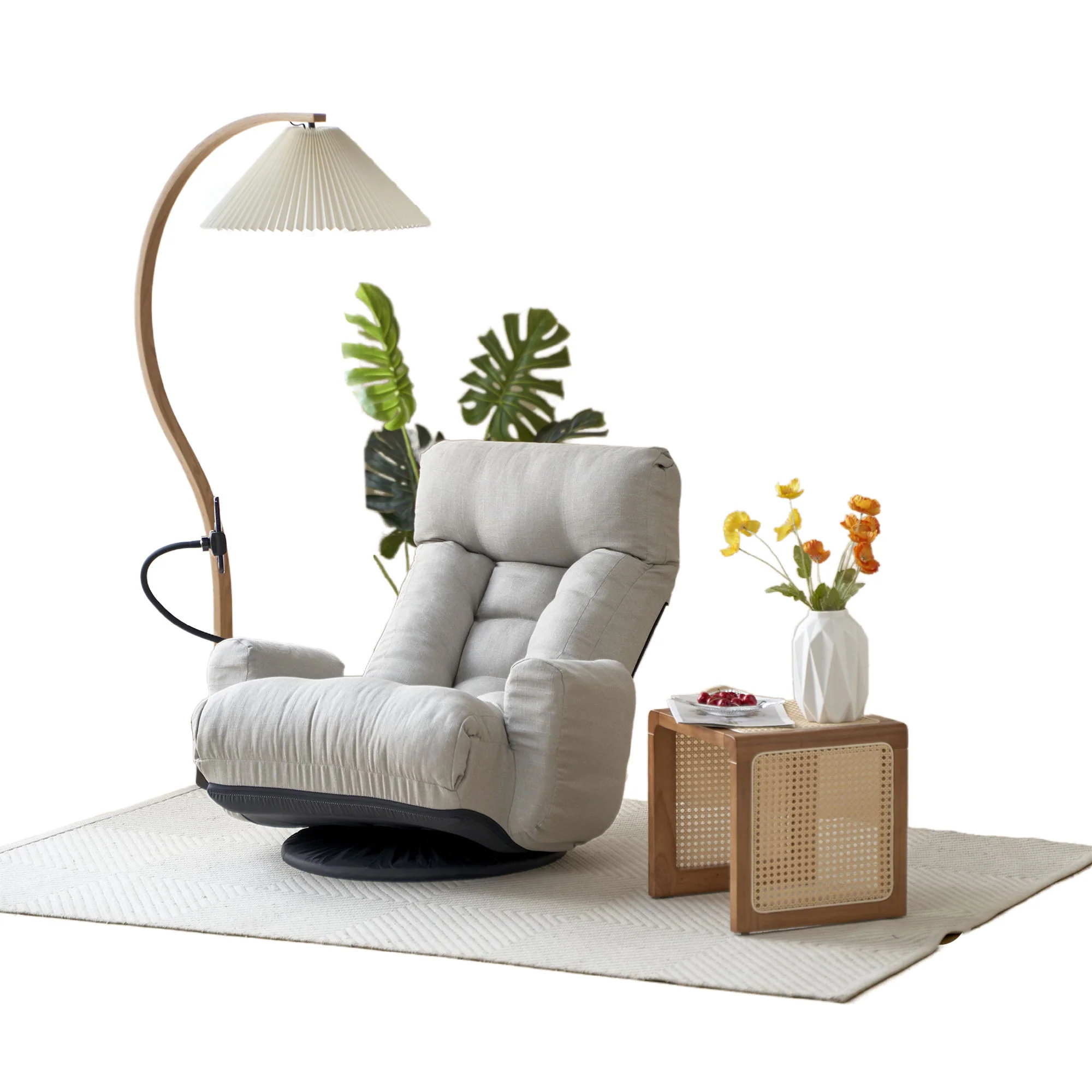 Adjustable Swivel Lounge Chair With 360 Degree Rotating Seat And Headrest Support - Image 19