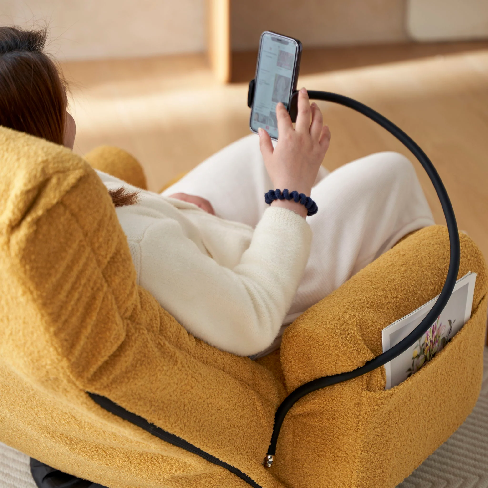Adjustable Swivel Lounge Chair With 360 Degree Rotating Seat And Headrest Support - Image 26