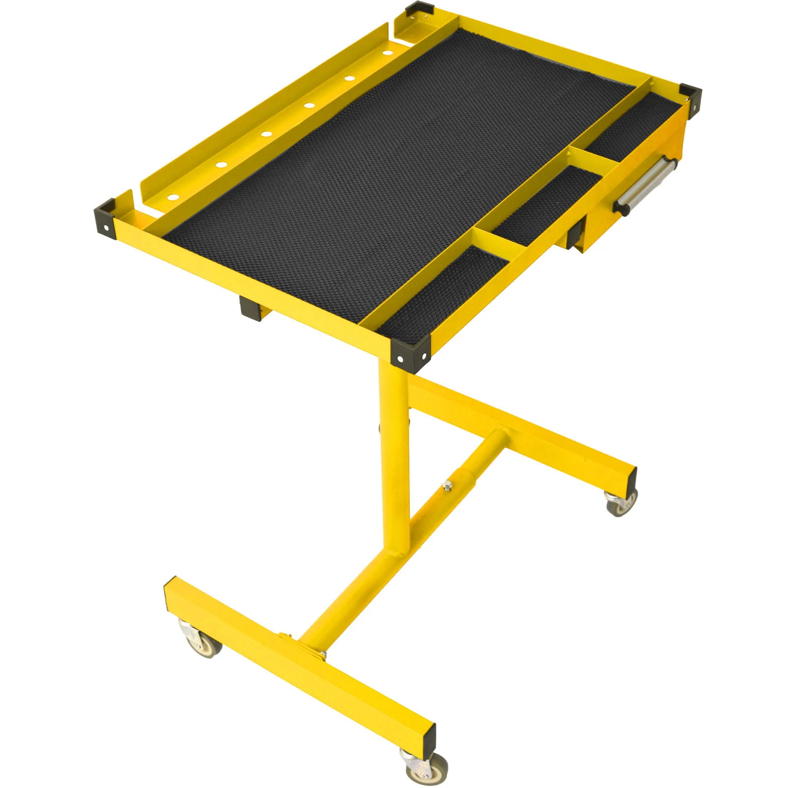 Adjustable Tear Down Work Table With Drawer For Garages, Repair Shops, And Diy, Portable, (4) 2.5" Swivel Casters, 220 Pound Capacity, Rubber Corners, Heavy Duty Steel - Image 3