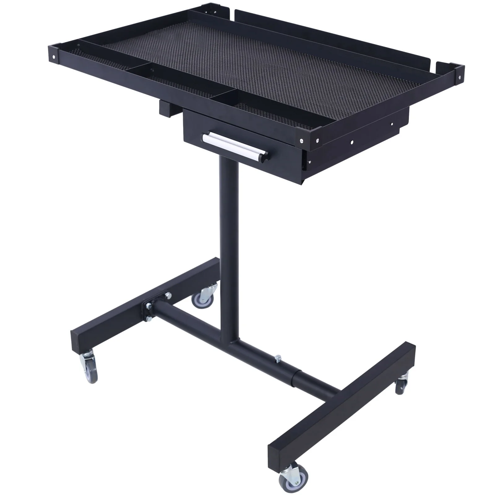 Adjustable Tear Down Work Table With Drawer For Garages, Repair Shops, And Diy, Portable, (4) 2.5" Swivel Casters, 220 Pound Capacity, Rubber Corners, Heavy Duty Steel - Image 7