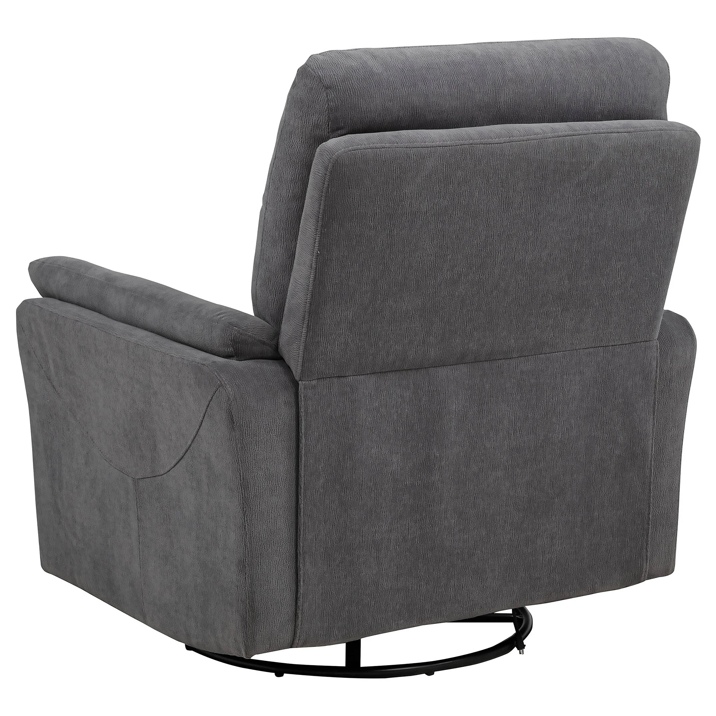 Adler Upholstered Power Swivel Glider Recliner Charcoal Grey - Image 10