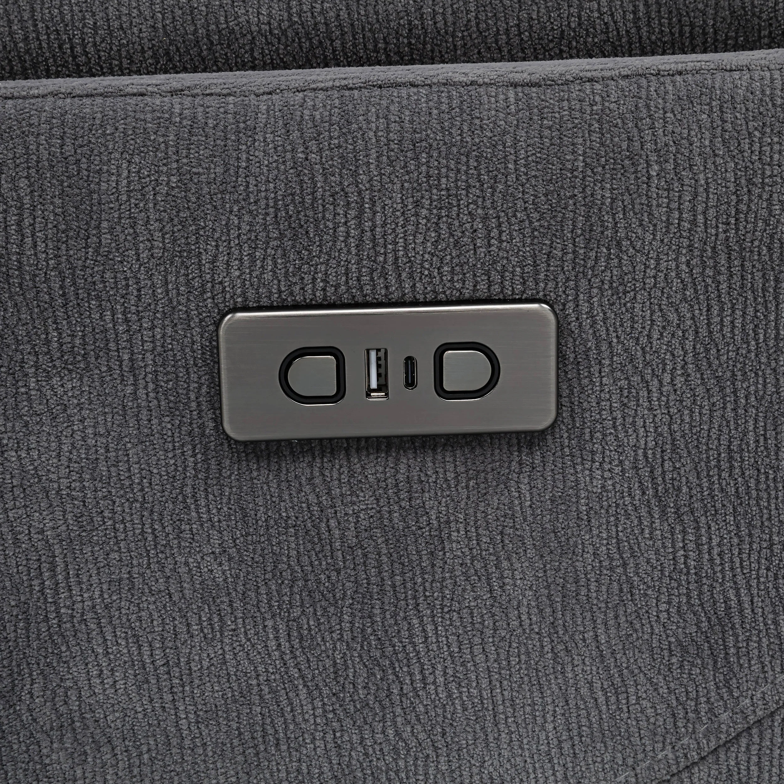 Adler Upholstered Power Swivel Glider Recliner Charcoal Grey - Image 8