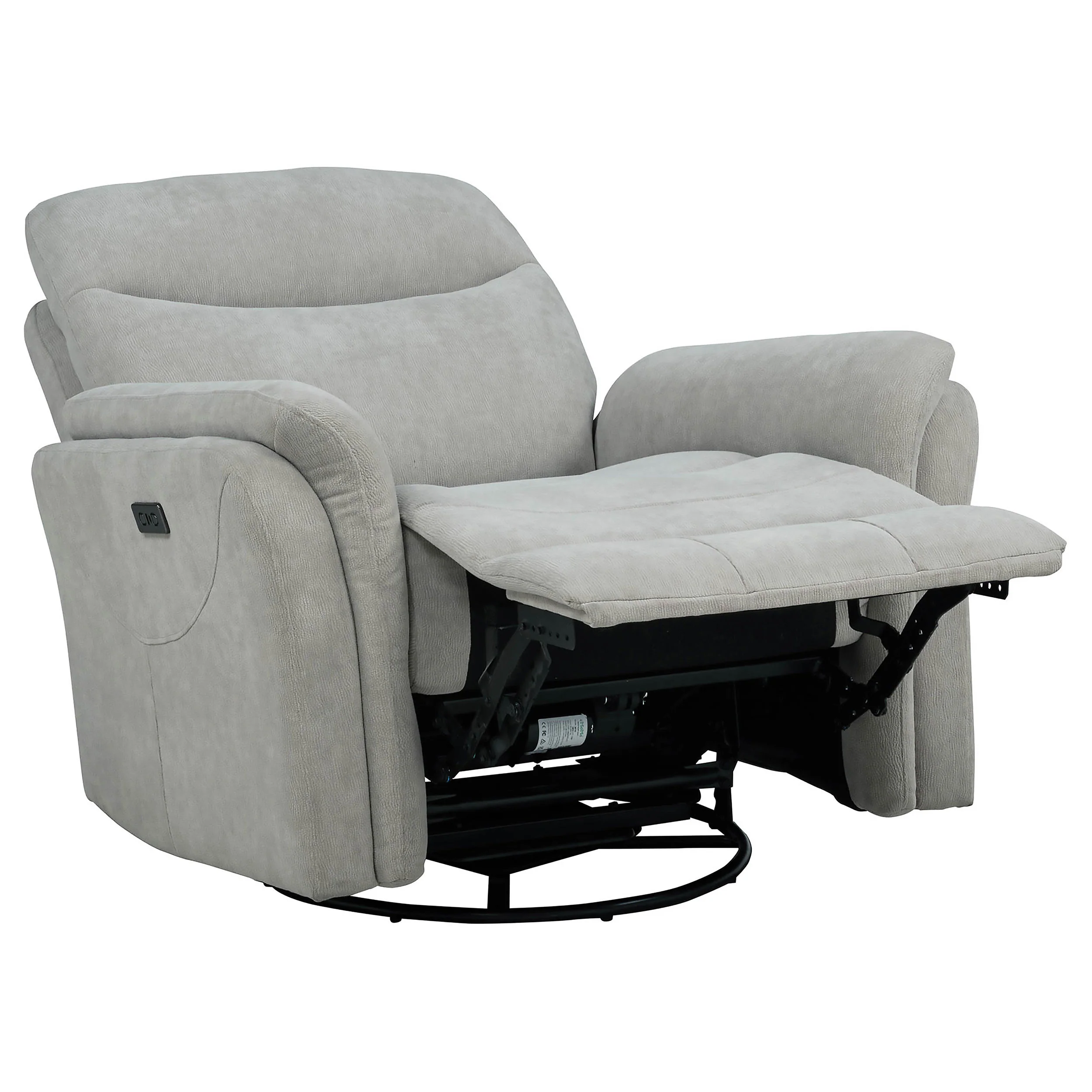 Adler Upholstered Power Swivel Glider Recliner, Ivory - Image 5