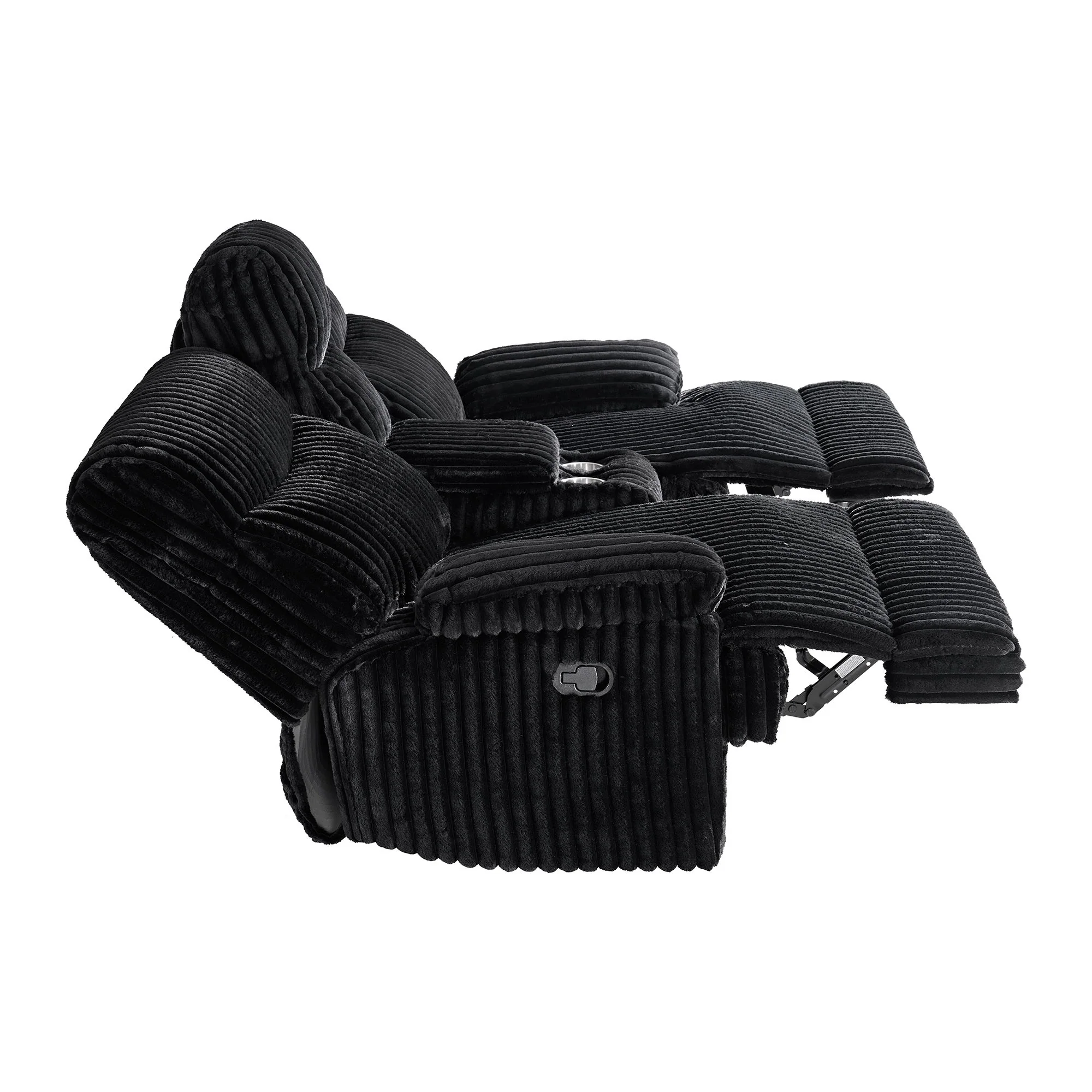 Admiral - Motion Loveseat With Console - Black - Image 3