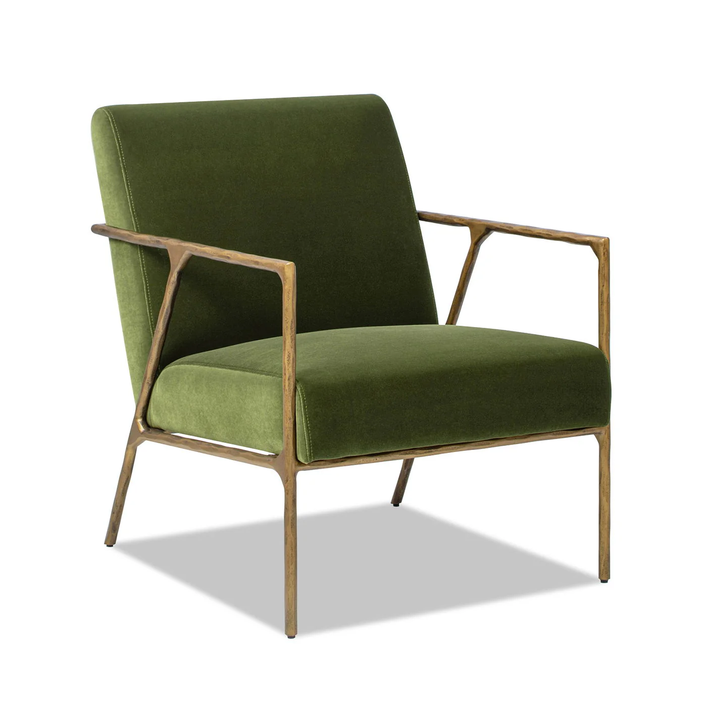 Aerin - Hammered Brass Upholstered Accent Arm Chair - Image 13