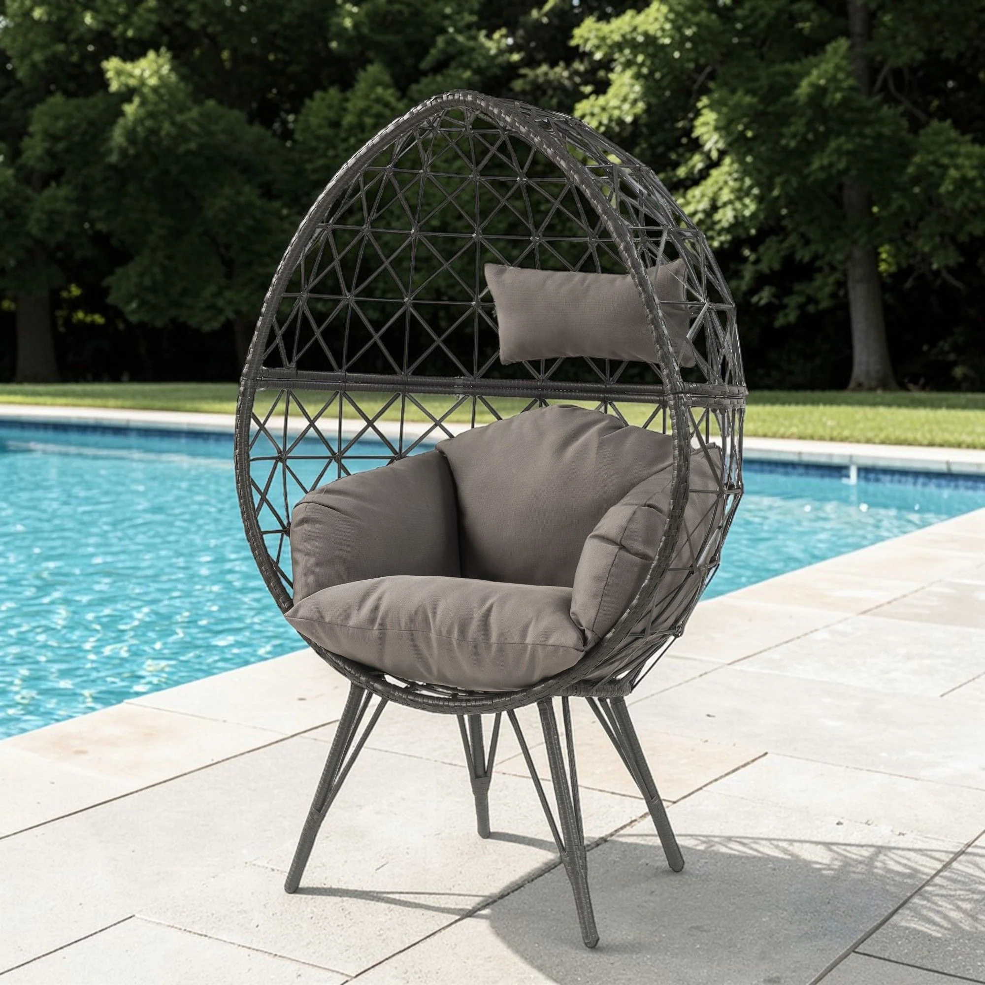 Aeven - Patio Lounge Chair - Light Gray - Image 4
