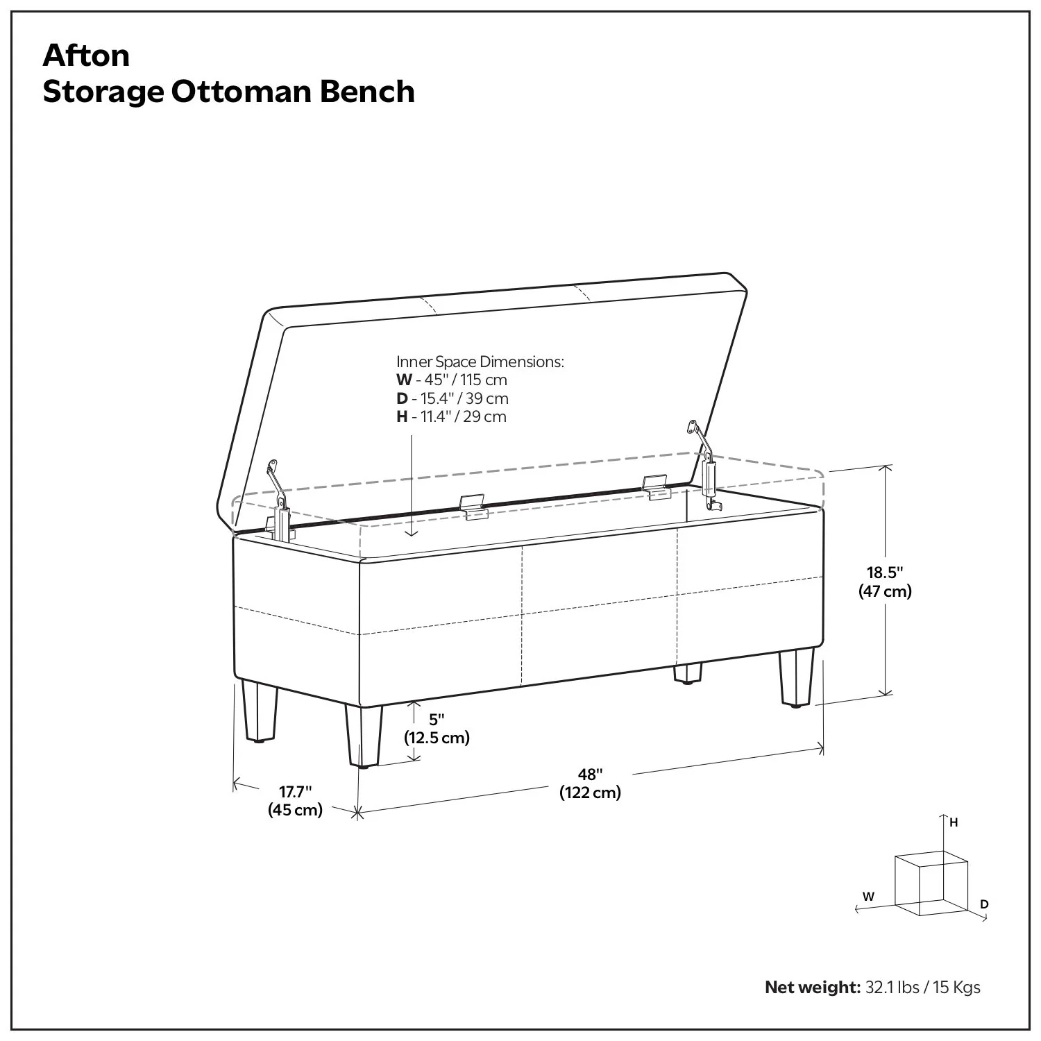Afton - Large Storage Ottoman Bench - Image 14