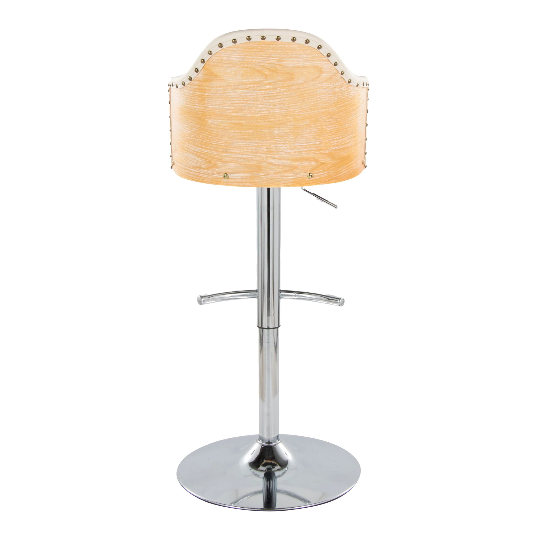 Ahoy - Contemporary Adjustable Barstool, Swivel With Rounded T Footrest (Set of 2) - Image 3