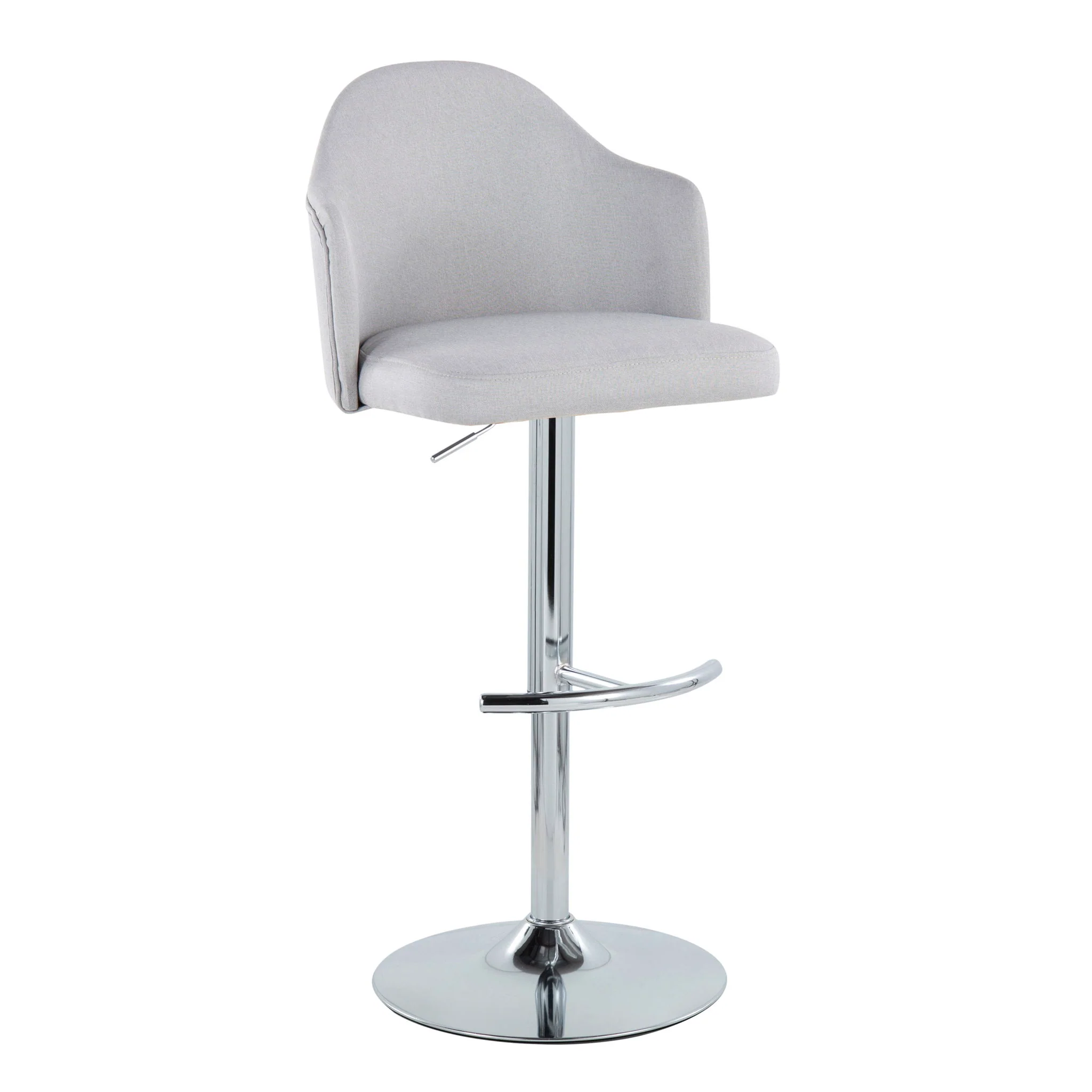 Ahoy - Contemporary Adjustable Barstool With Swivel With Rounded T Footrest (Set of 2) - Image 12
