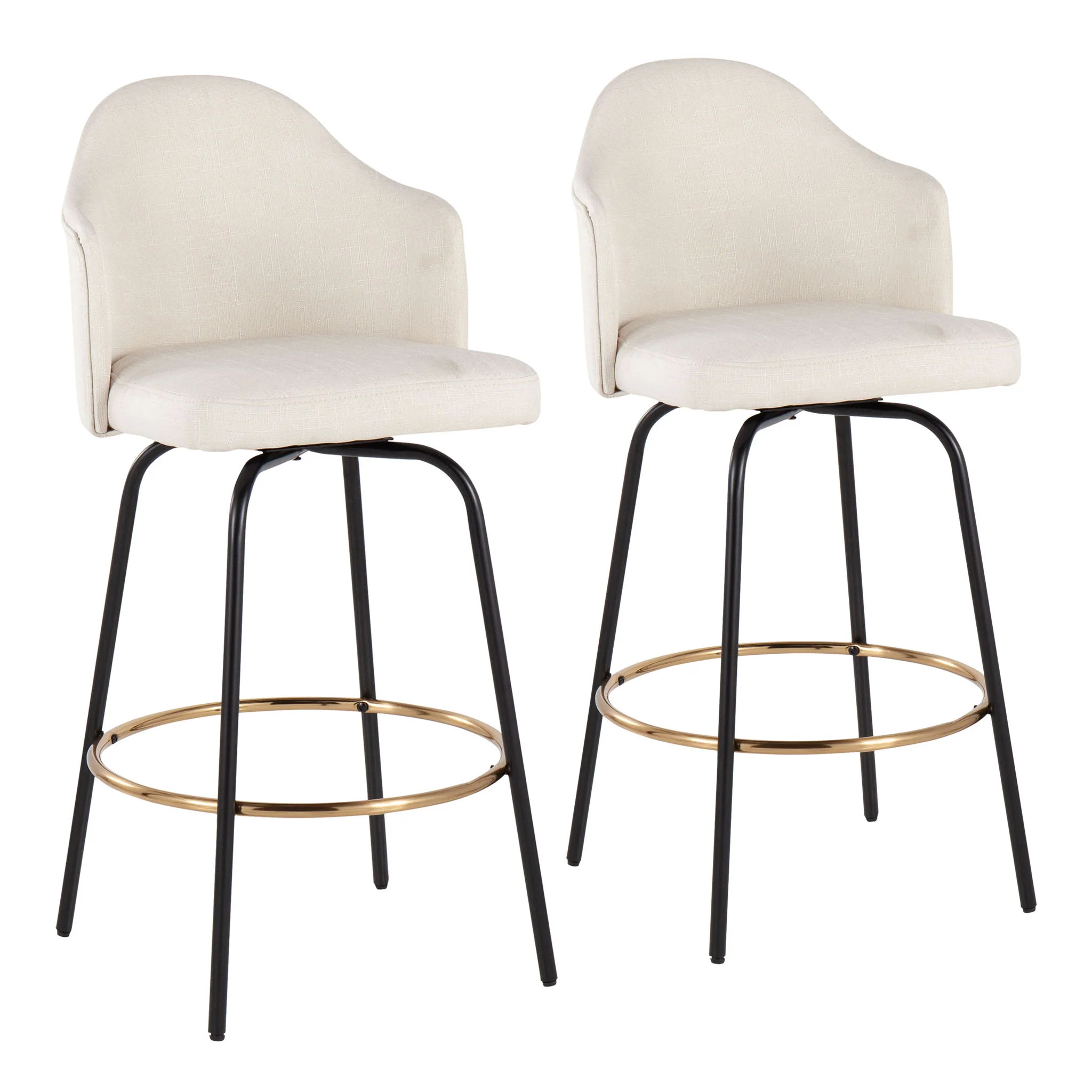 Ahoy - Contemporary Fixed Height Counter Stool Round Footrest (Set of 2) - Image 4
