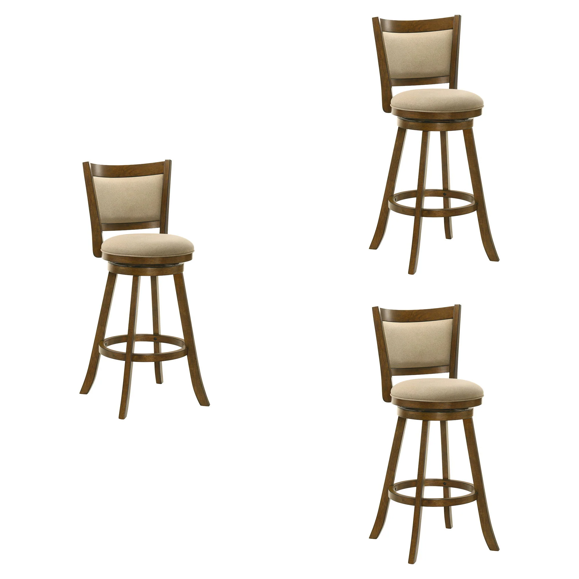 Aiden - Modern Farmhouse Swivel Wood Bar Height Kitchen Bar Stool - Image 6