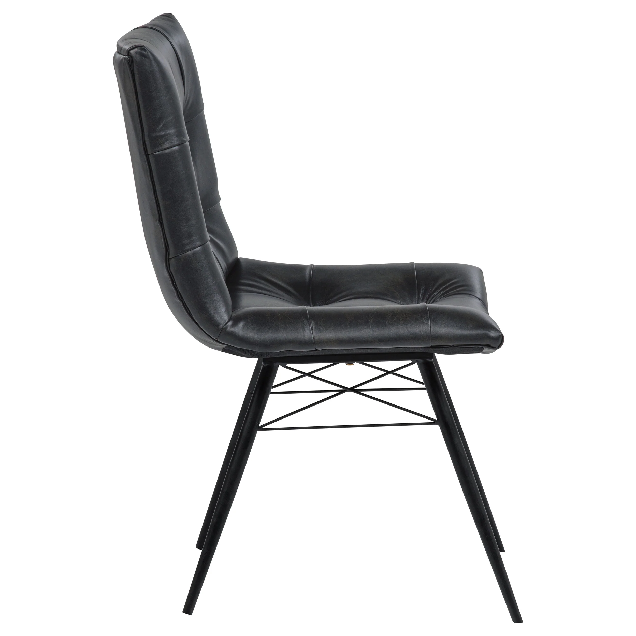 Aiken Faux Leather Dining Side Chair, Charcoal (Set of 4) - Image 6