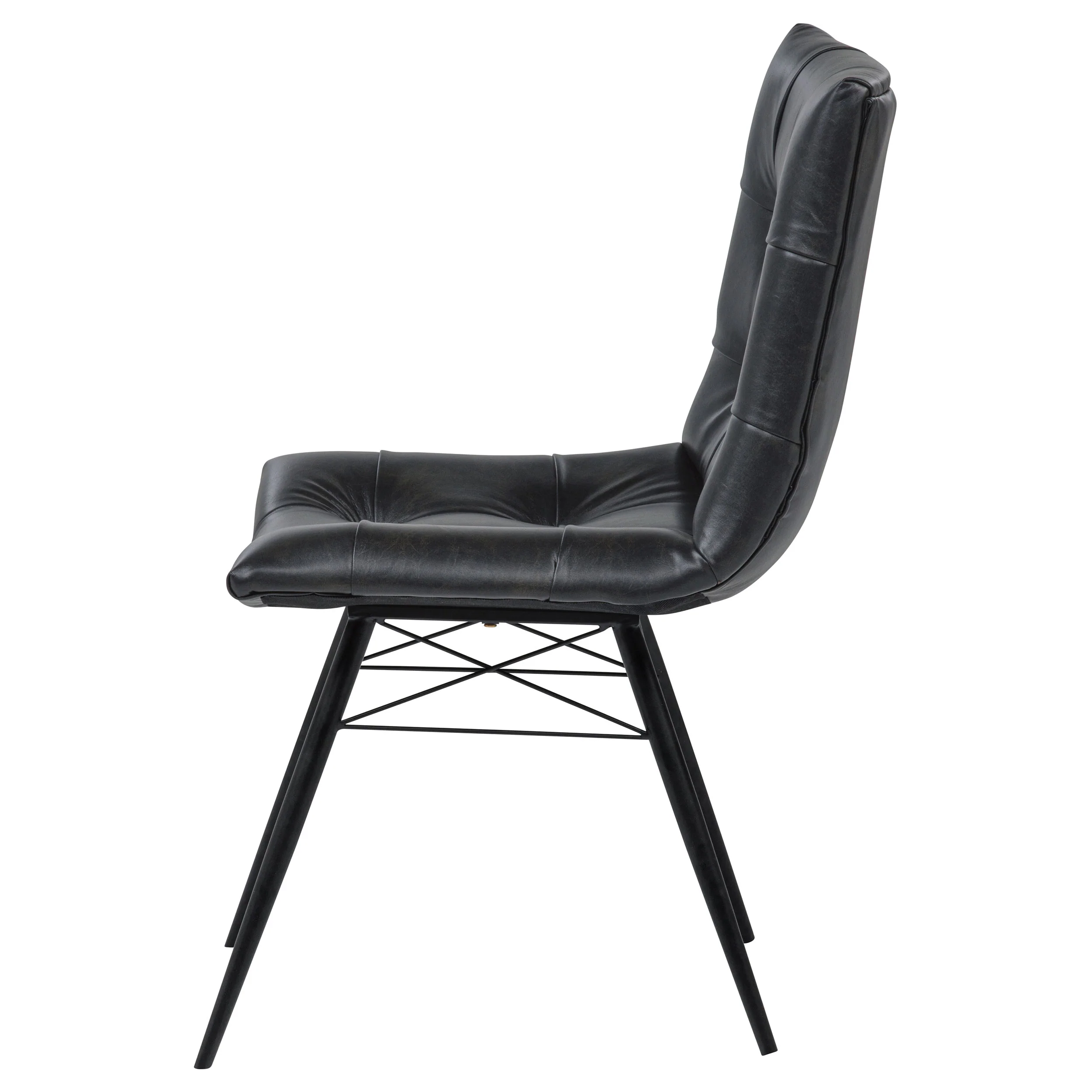 Aiken Faux Leather Dining Side Chair, Charcoal (Set of 4) - Image 8