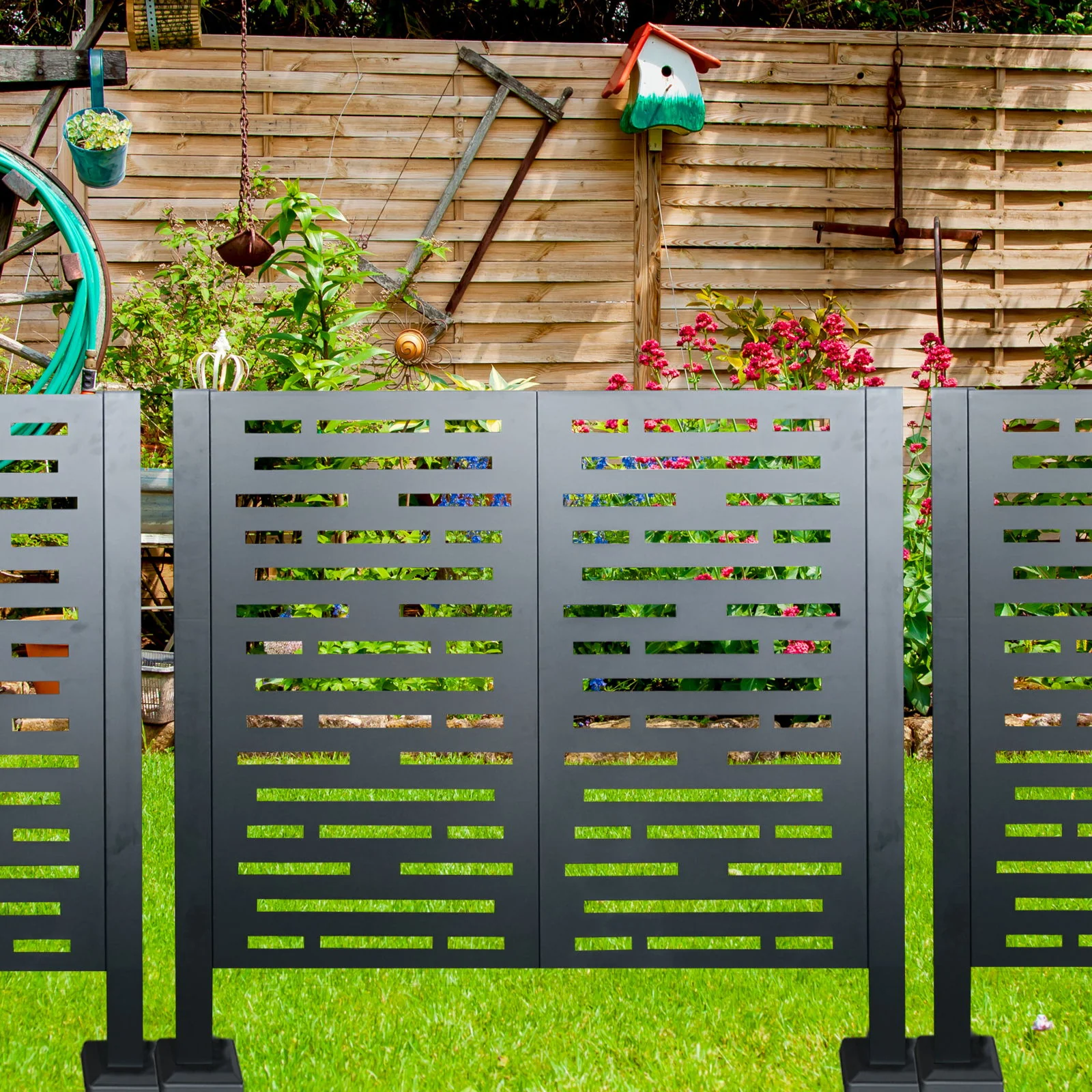 Air Conditioner Fence For Outdoor Units, Metal Privacy Fence Cover, Perfect To Conceal Air Conditioning Units, 3 Fence Panel - Image 13