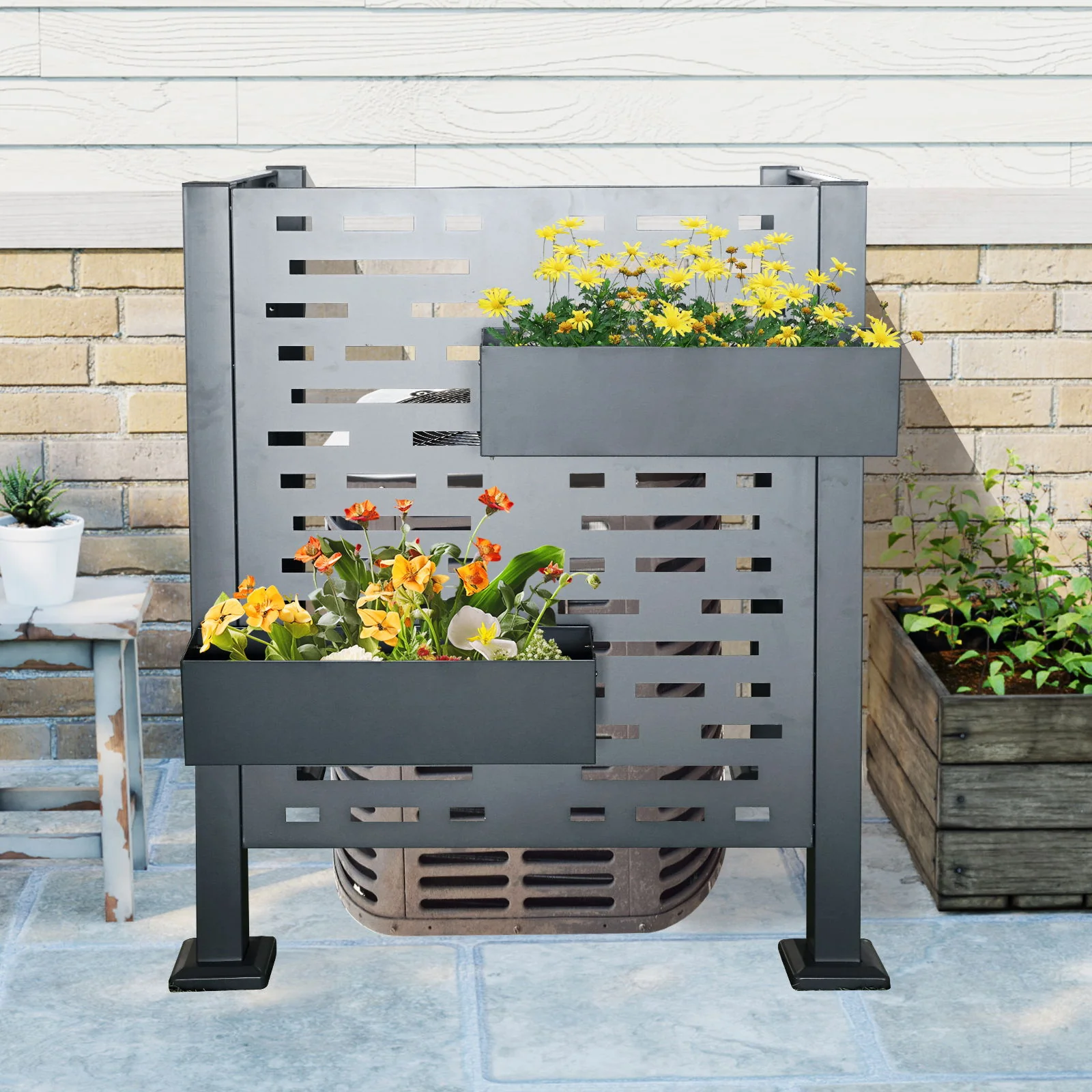 Air Conditioner Fence For Outdoor Units, Metal Privacy Fence Cover, Perfect To Conceal Air Conditioning Units, 3 Fence Panel - Image 14