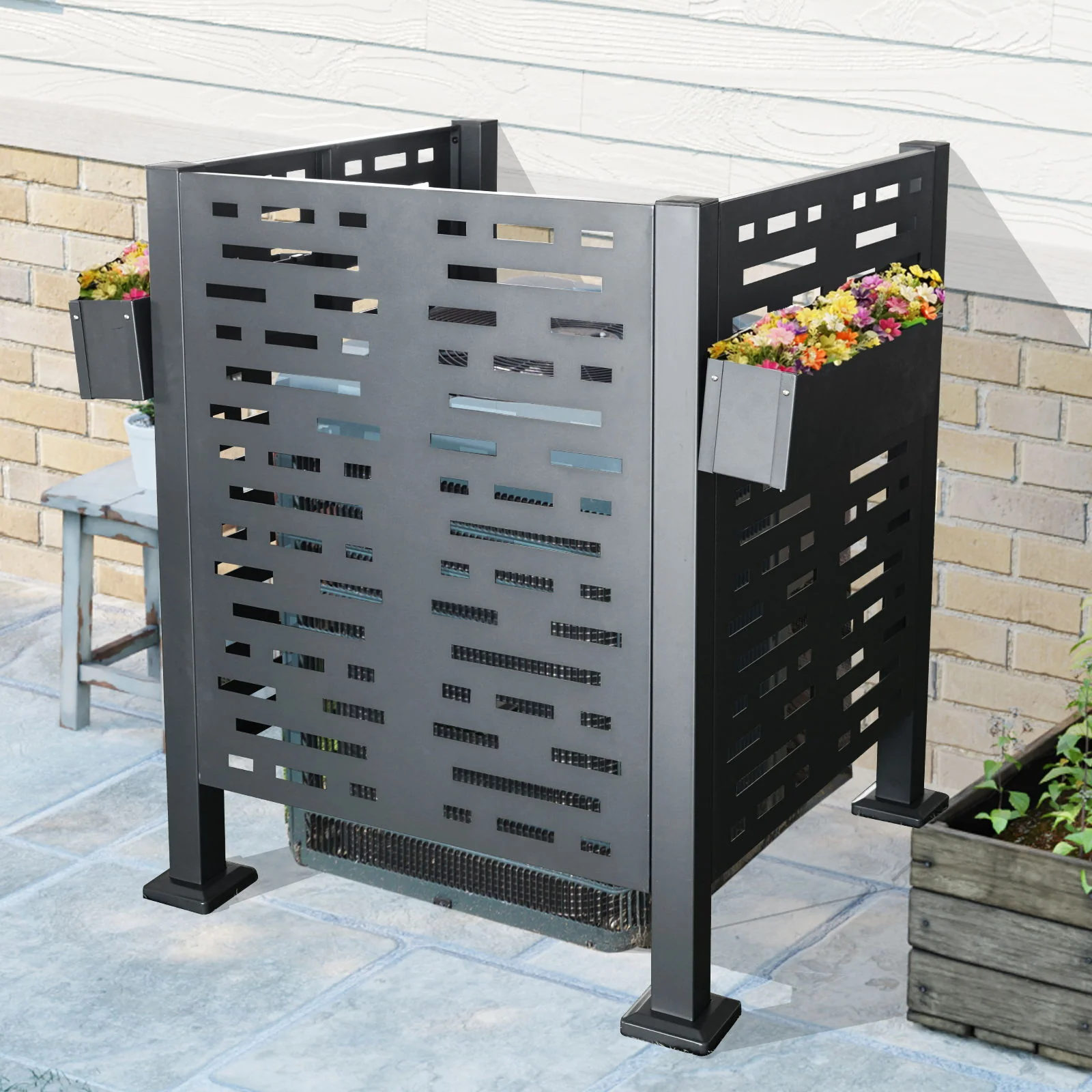 Air Conditioner Fence For Outdoor Units, Metal Privacy Fence Cover, Perfect To Conceal Air Conditioning Units, 3 Fence Panel - Image 17