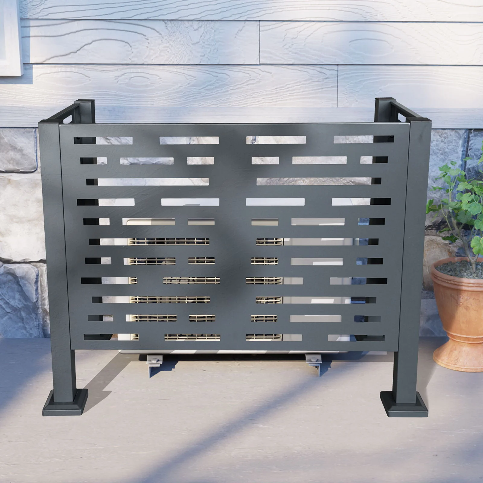 Air Conditioner Fence For Outdoor Units, Metal Privacy Fence Cover, Perfect To Conceal Air Conditioning Units, 3 Fence Panel - Image 30