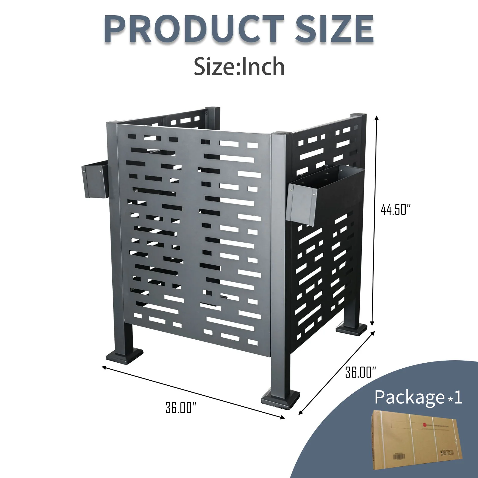 Air Conditioner Fence For Outdoor Units, Metal Privacy Fence Cover, Perfect To Conceal Air Conditioning Units, 3 Fence Panel - Image 34