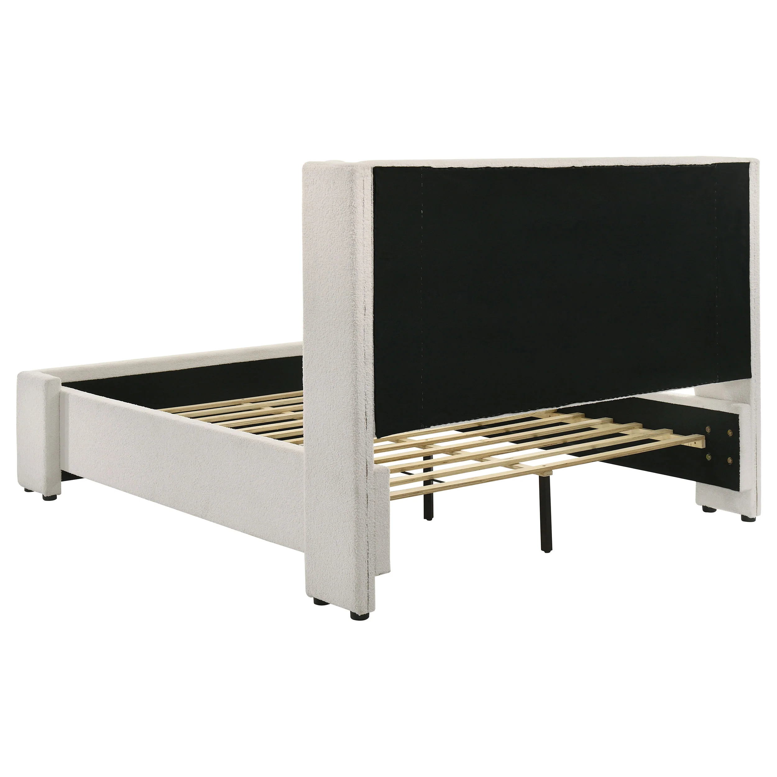 Alamosa Boucle Upholstered Queen Wingback Bed - White - Image 3