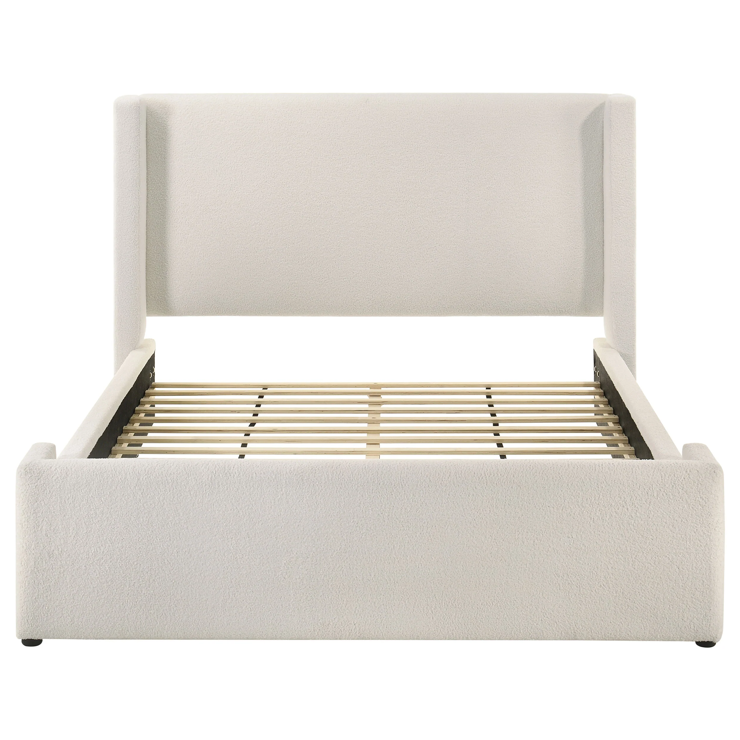 Alamosa Boucle Upholstered Queen Wingback Bed - White - Image 5