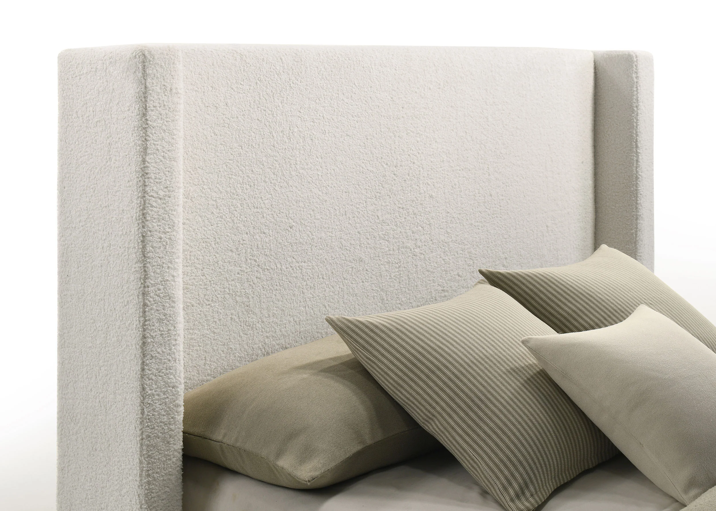 Alamosa Boucle Upholstered Queen Wingback Bed - White - Image 8