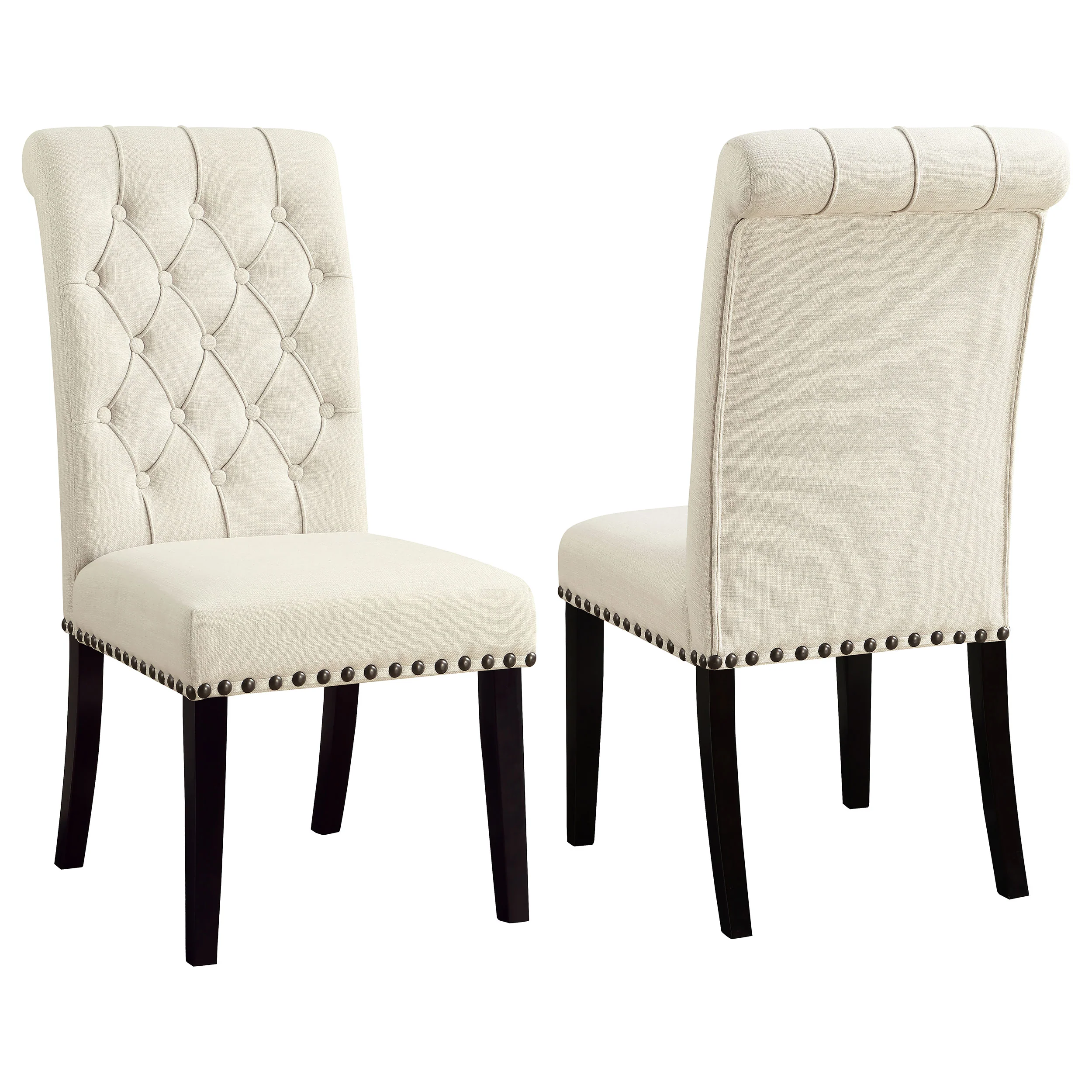 Alana Beige Fabric Upholstered Dining Chair, Set of 2