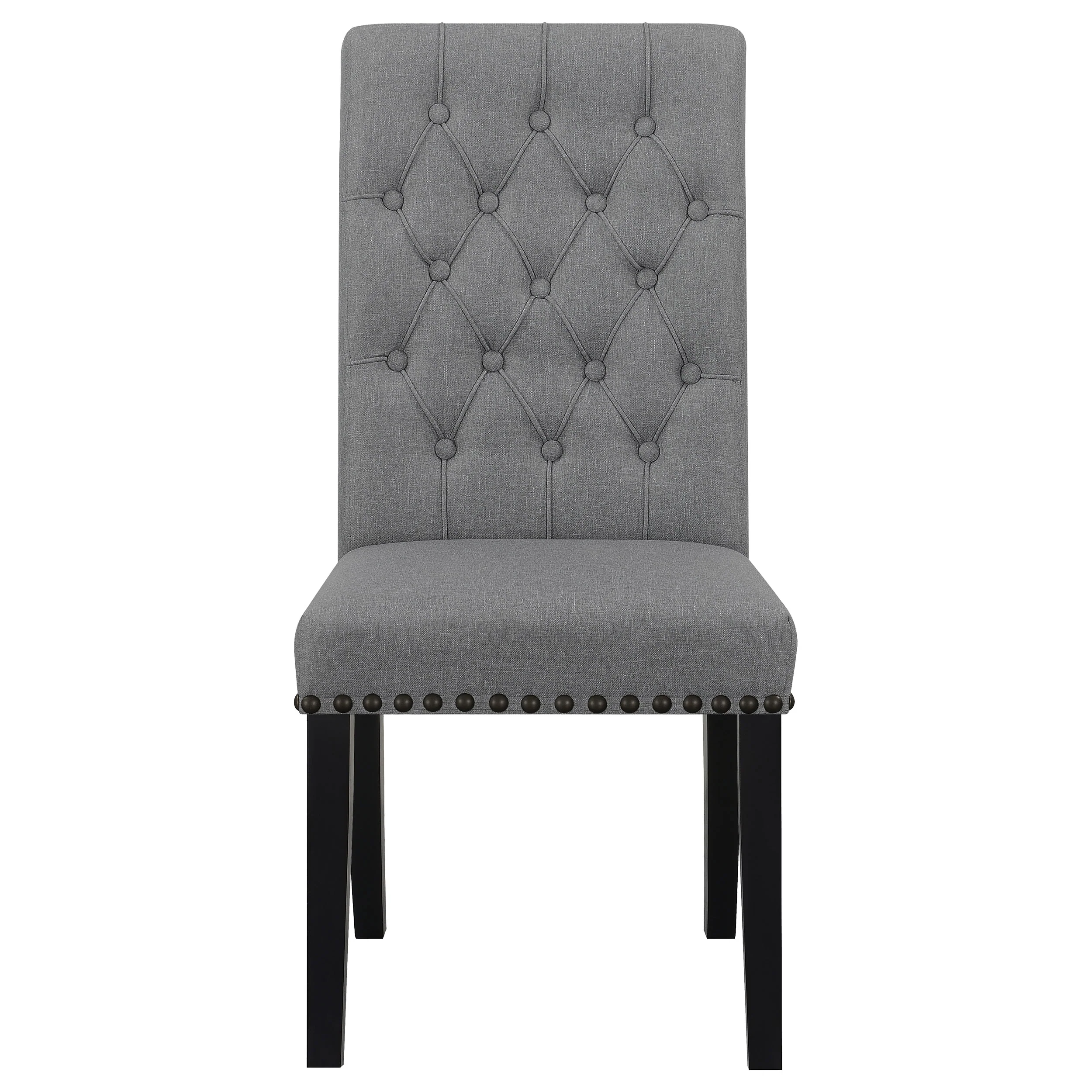 Alana Grey Fabric Upholstered Dining Side Chair Set of 2 - Image 2