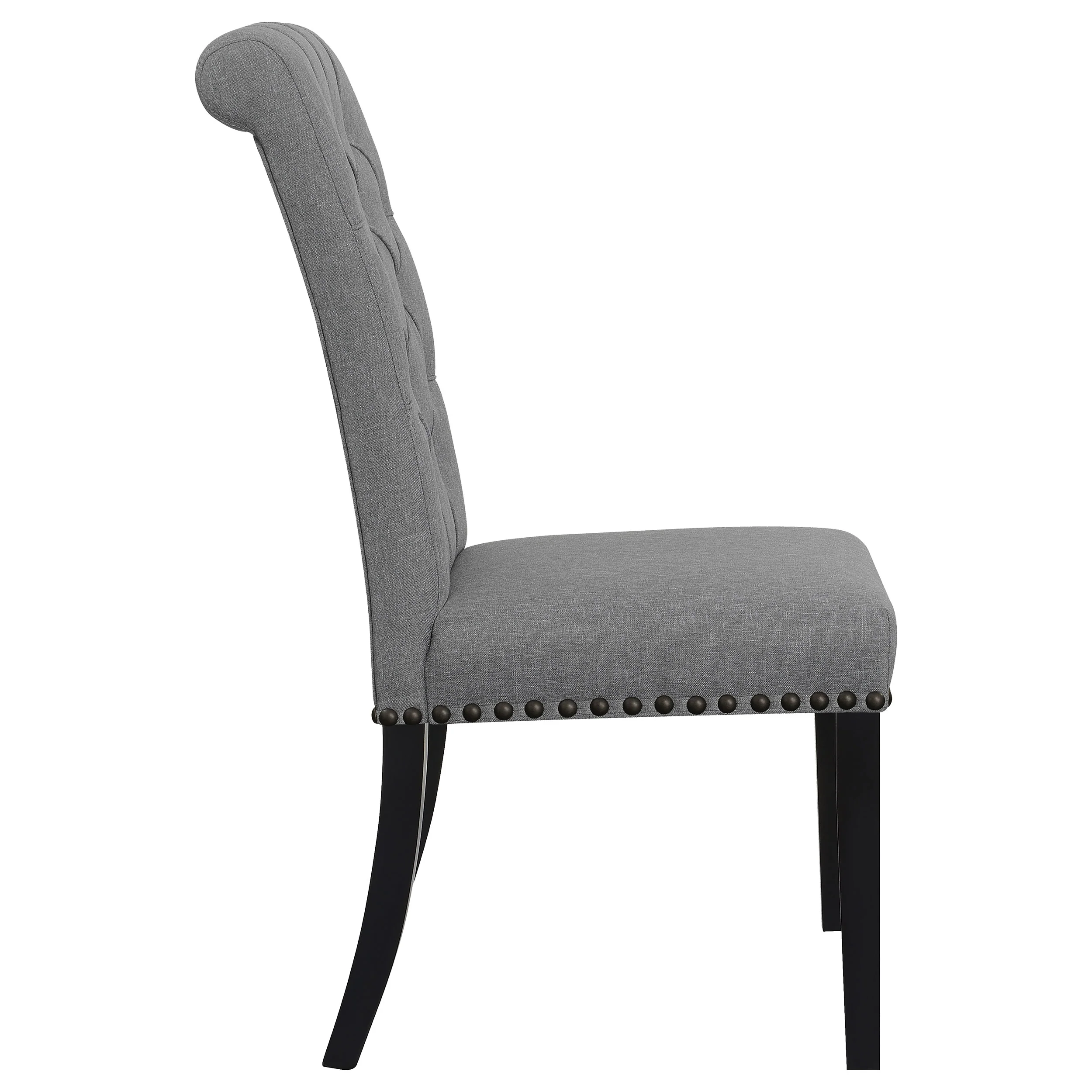Alana Grey Fabric Upholstered Dining Side Chair Set of 2 - Image 9