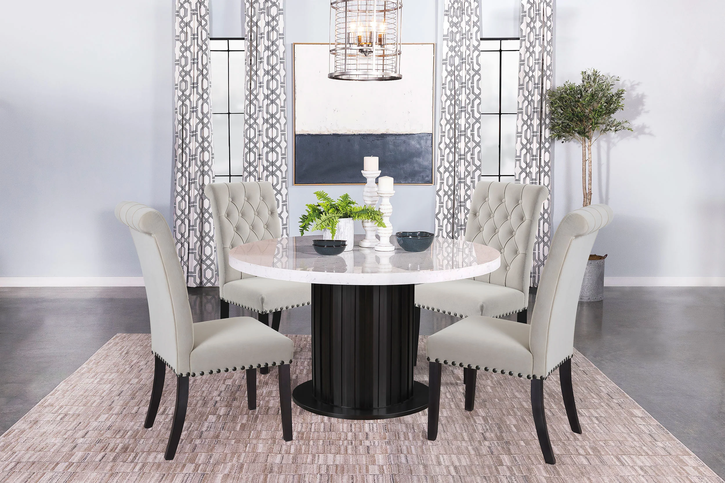 Alana Velvet Upholstered Dining Side Chair, Sand (Set of 2) - Image 12