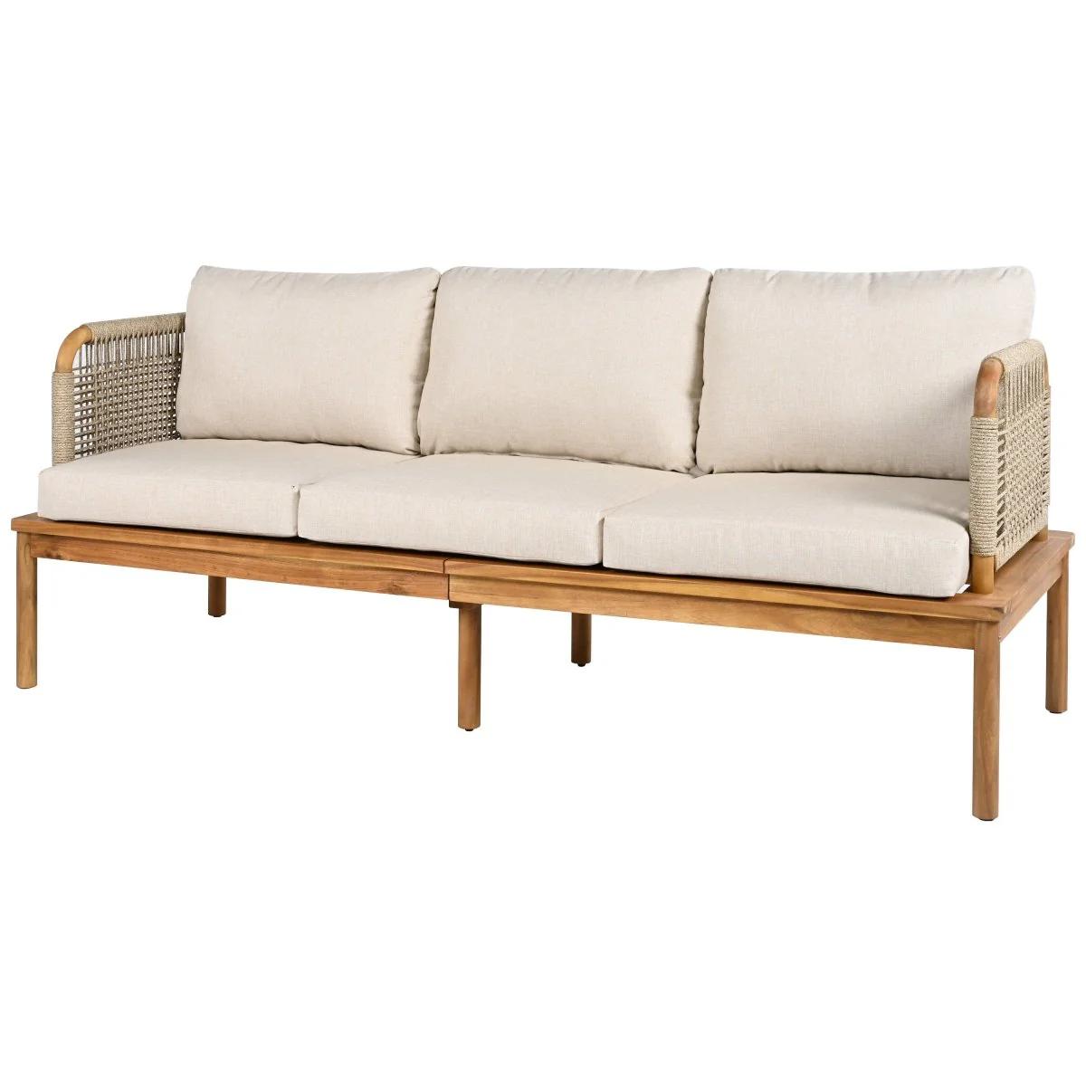 Alaya 4 Piece Acacia Wood and Rope Outdoor Sofa Set with Cushions - Image 5