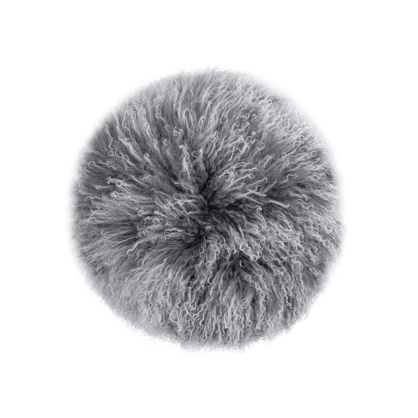 Alberta - Mongolian Sheepskin Round Ottoman - Image 5