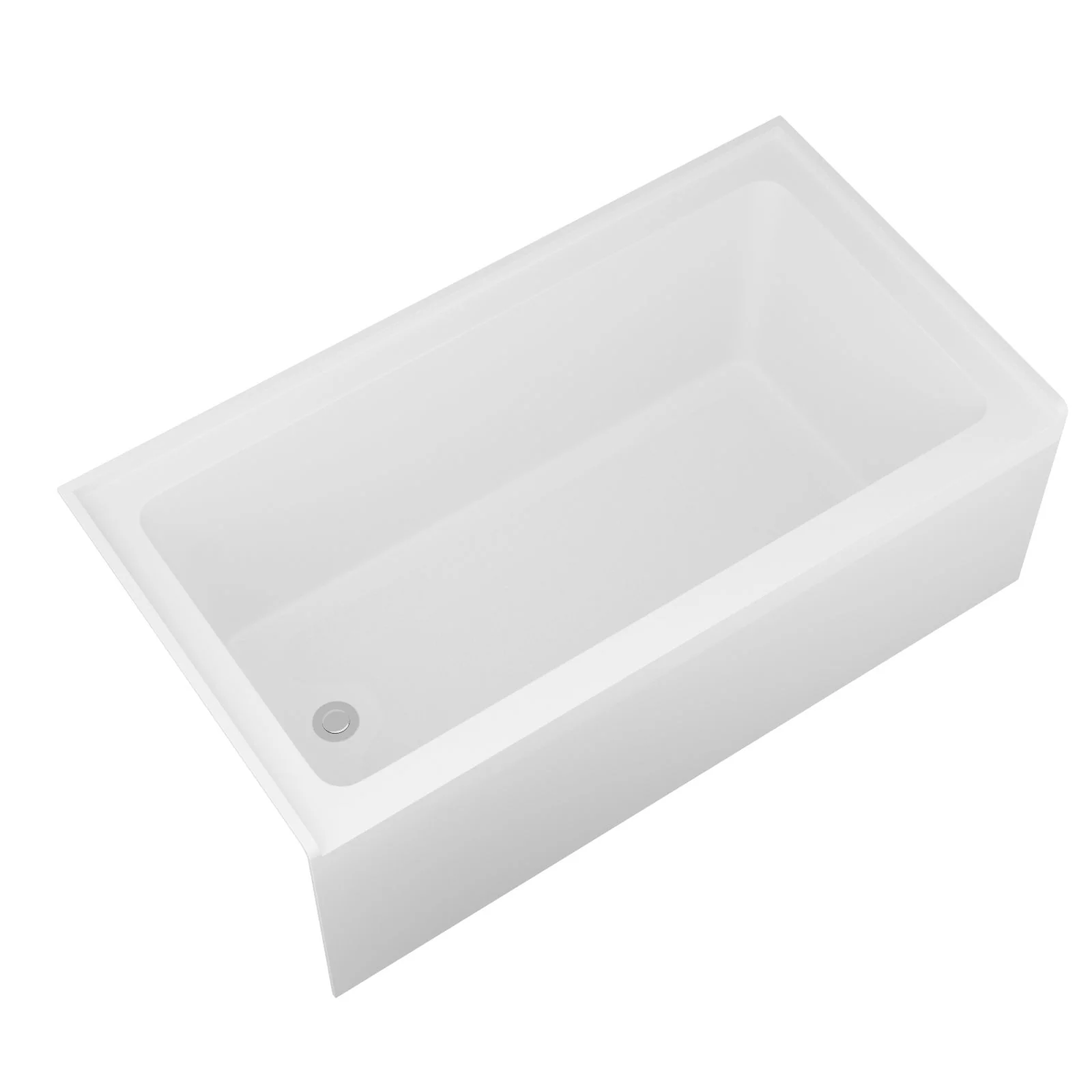 Alcove Soaking Bathtub With Skirt - Back-To-Wall Design, Compact - Glossy White - Image 2