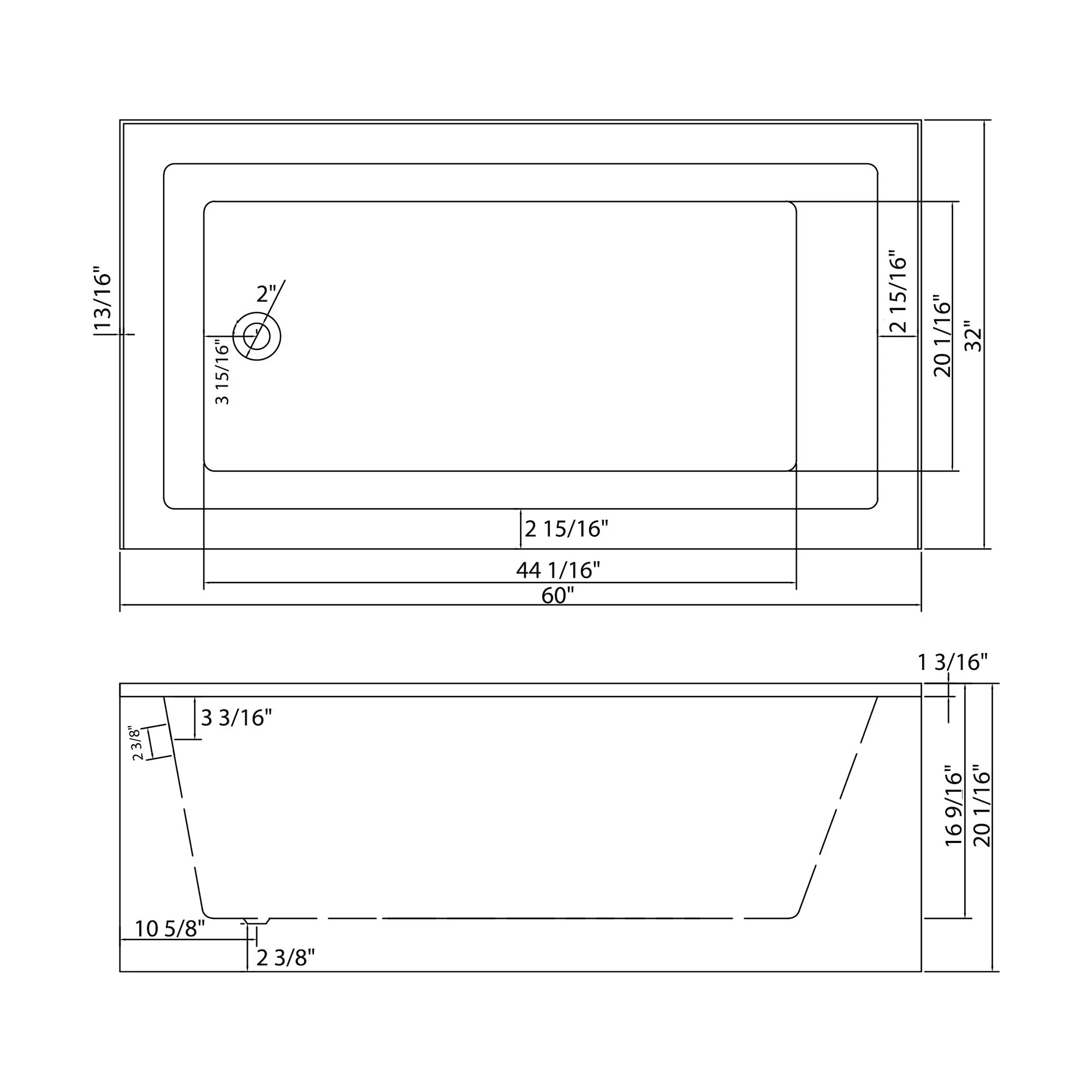 Alcove Soaking Bathtub With Skirt - Back-To-Wall Design, Compact - Glossy White - Image 6