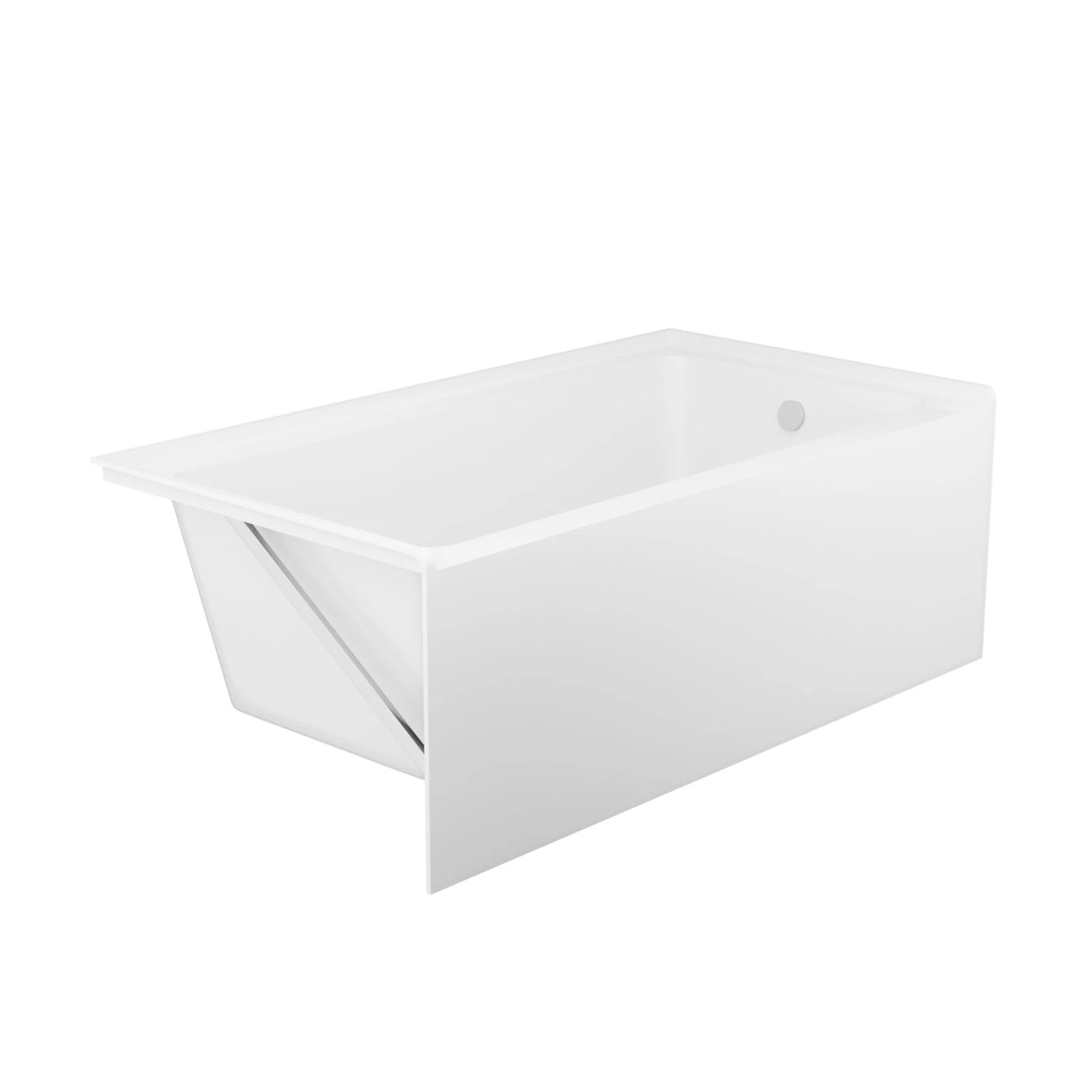 Alcove Soaking Bathtub With Skirt - Back - To - Wall Design - Glossy White - Image 2