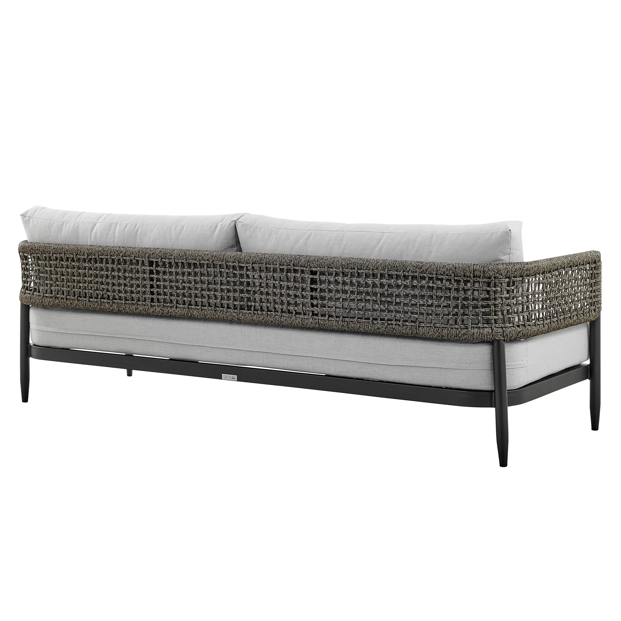 Alegria - Aluminum And Rope Outdoor Sofa - Black / Gray - Image 3