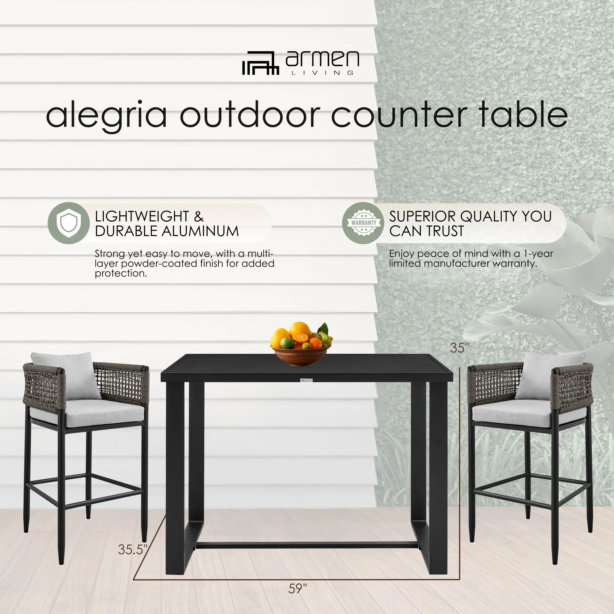 Alegria - Outdoor Patio Dining Table - Image 7