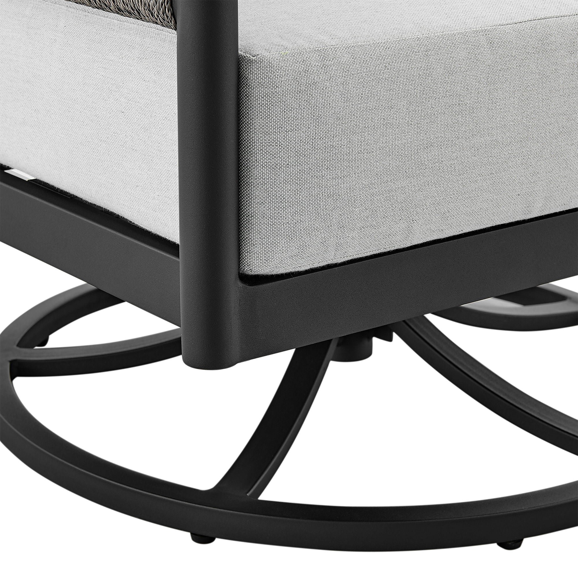 Alegria - Outdoor Patio Swivel Rocking Chair With Cushions - Black / Gray - Image 2