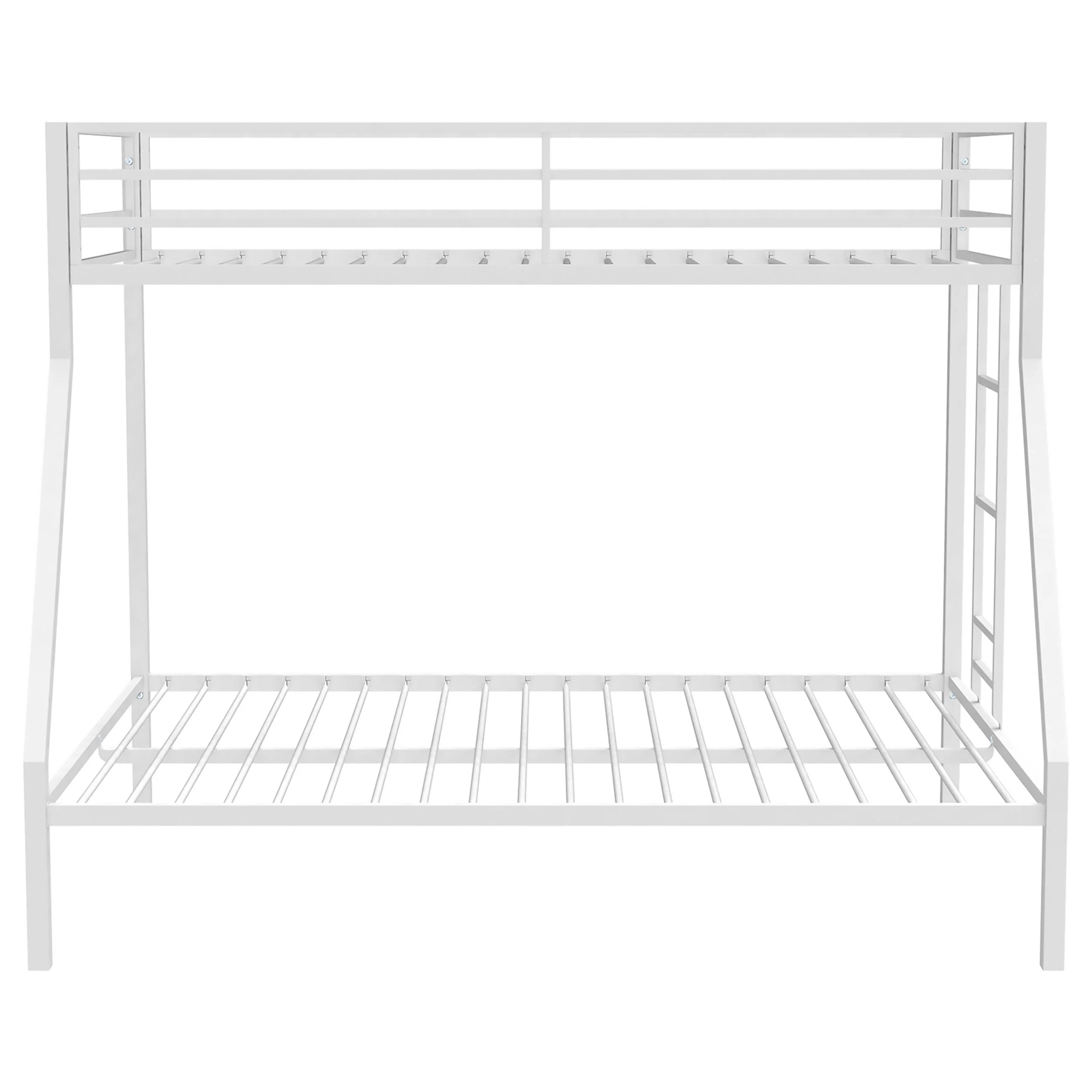 Alevera Metal Twin Over Full Bunk Bed with Ladder - Matte White - Image 3