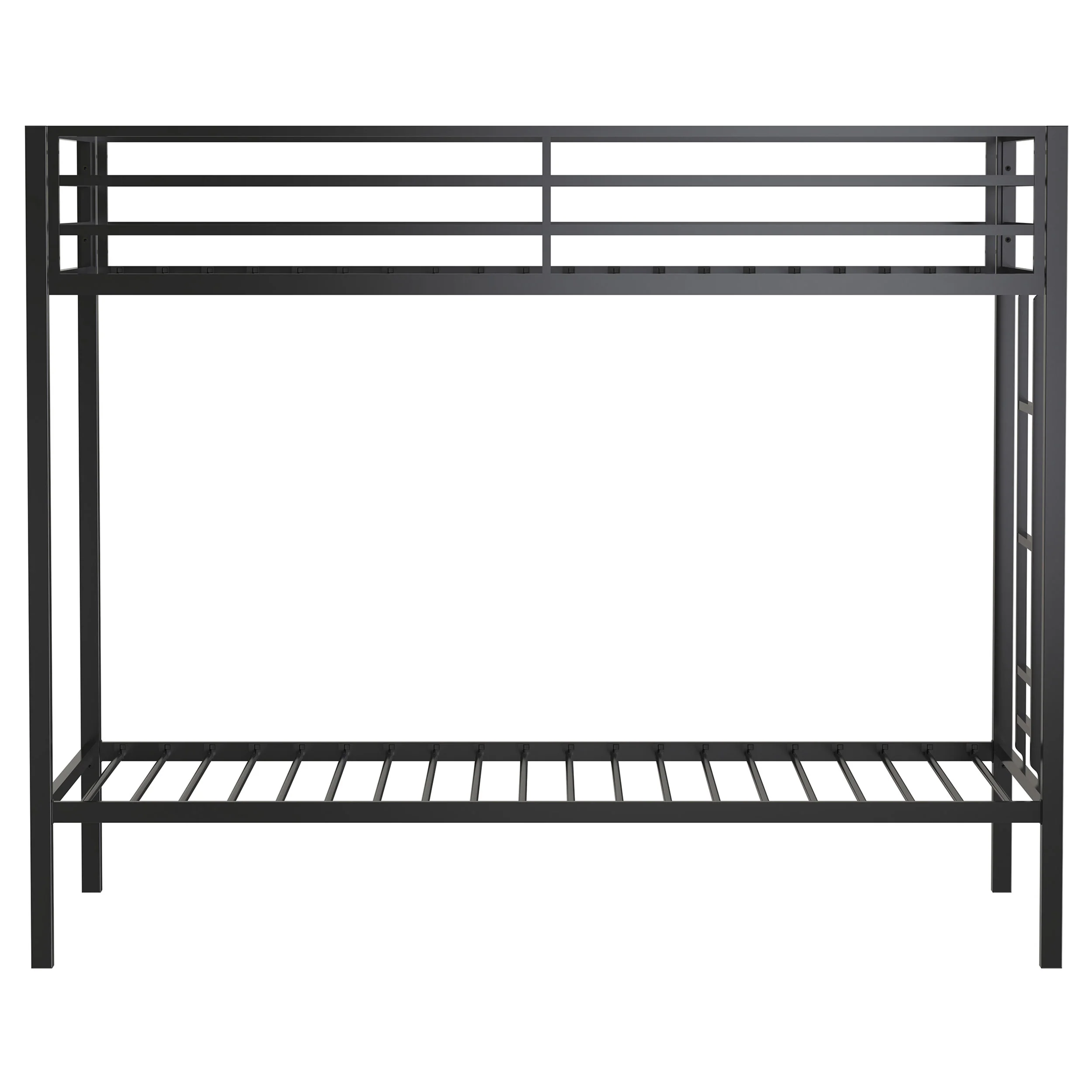 Alevera Metal Twin Over Twin Bunk Bed with Ladder - Matte Black - Image 4