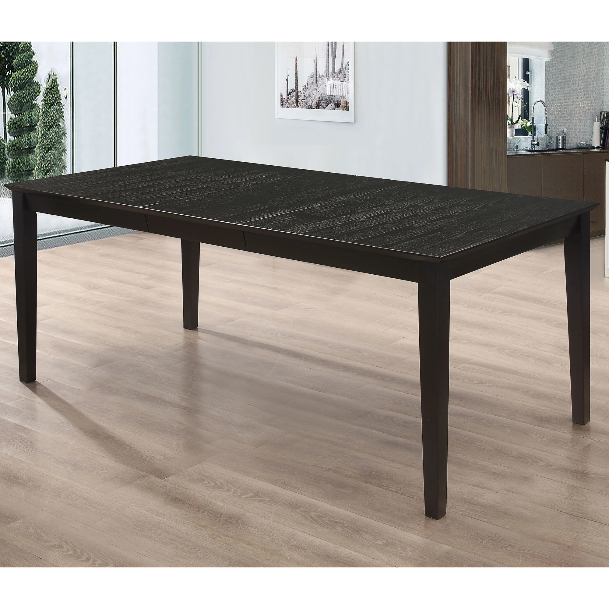 Alexander - Rectangular Extension Leaf Dining Table - Black - Image 4