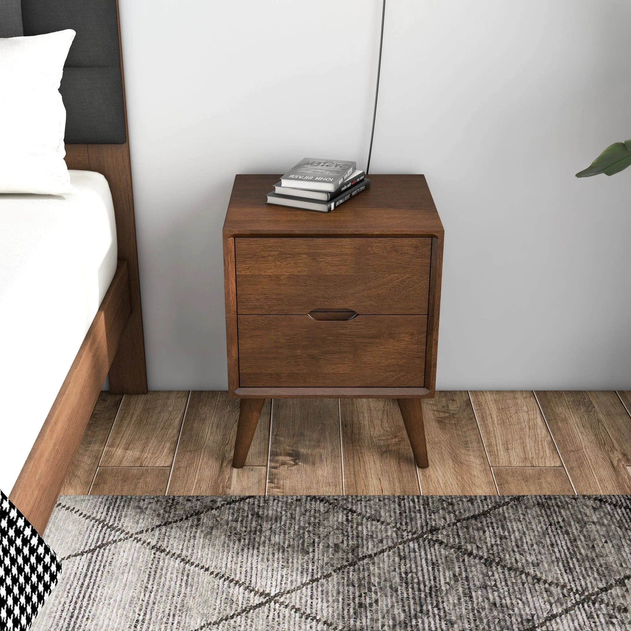 Alexandra - Night Stand With 2 Drawers - Walnut Brown - Image 5