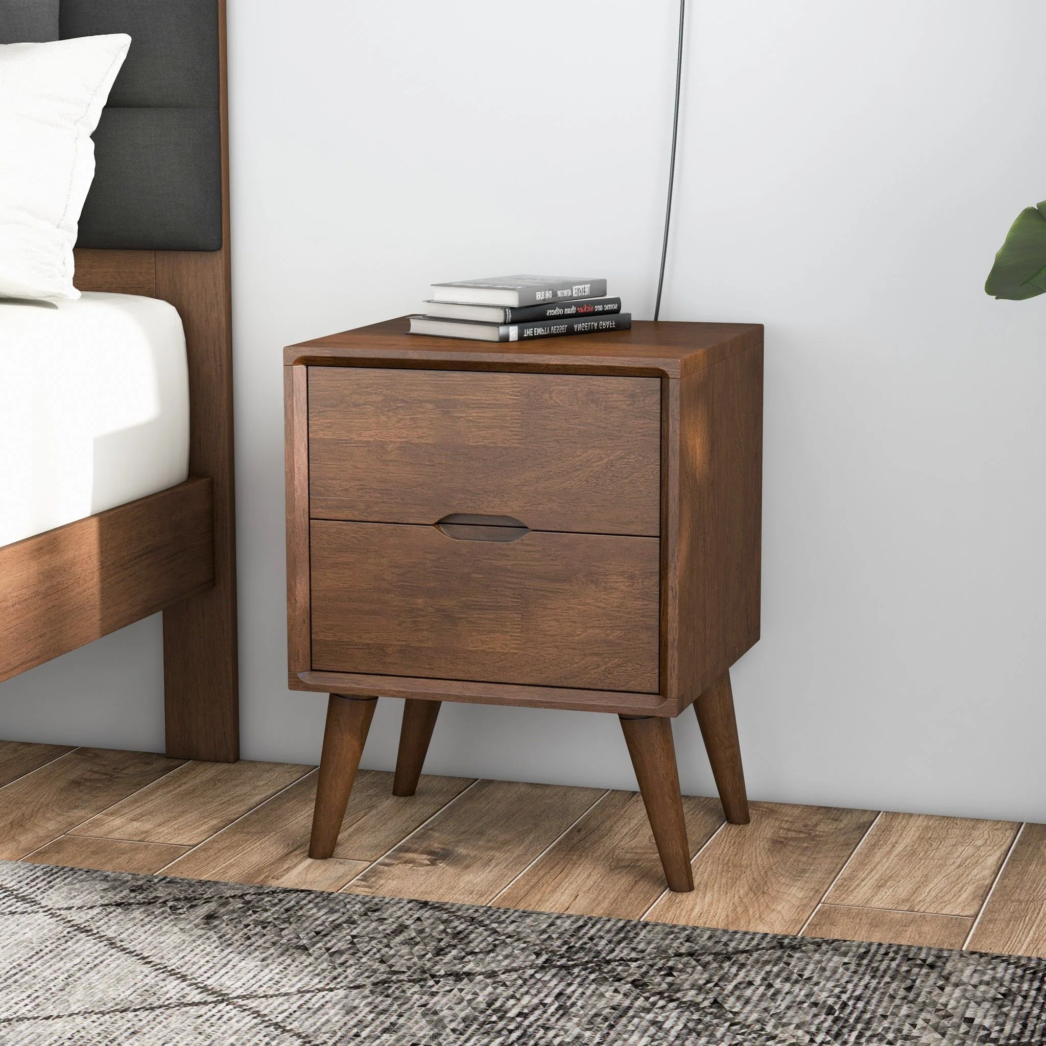 Alexandra - Night Stand With 2 Drawers - Walnut Brown - Image 9