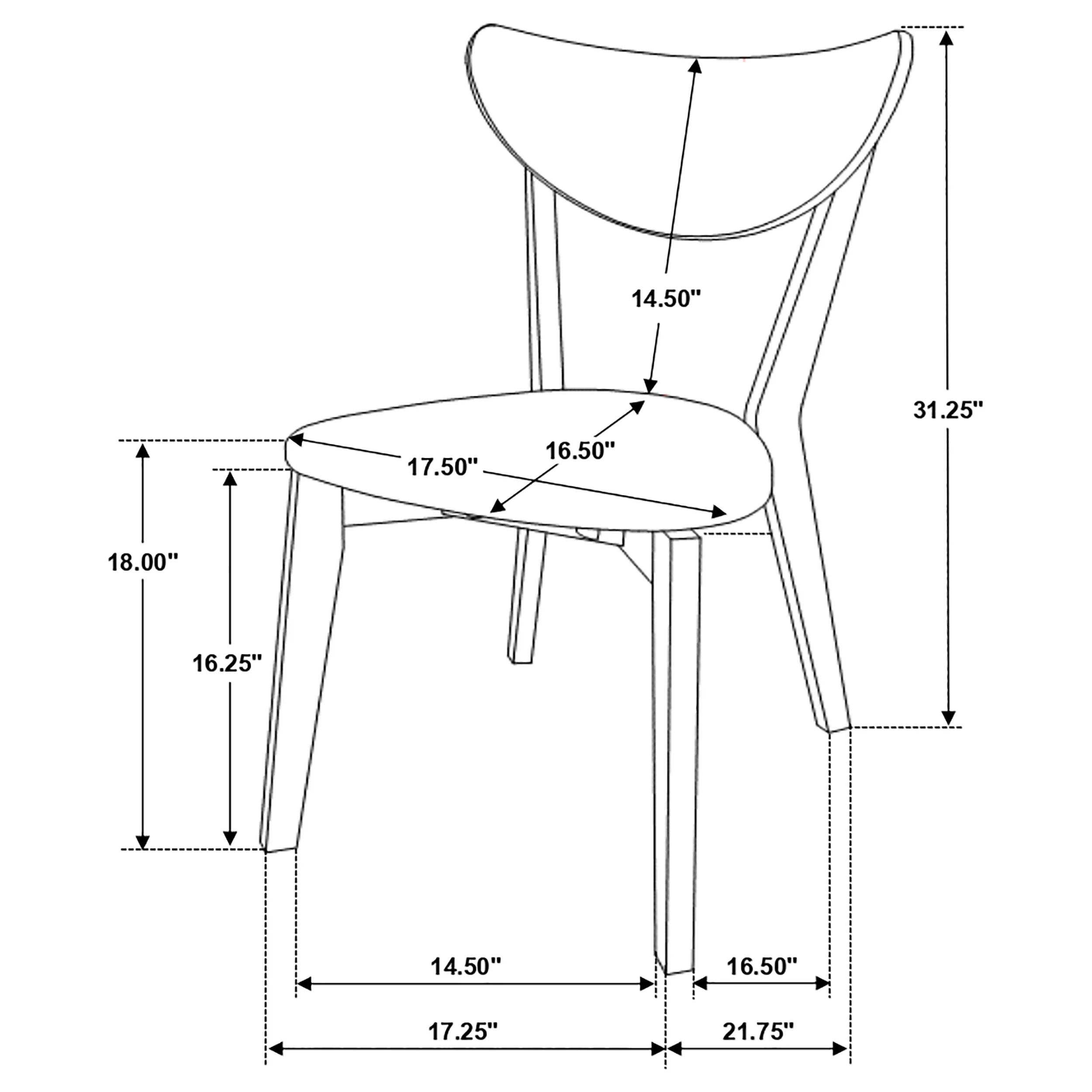Alfredo Dining Side Chair Grey and Natural Walnut Set of 2 - Image 11