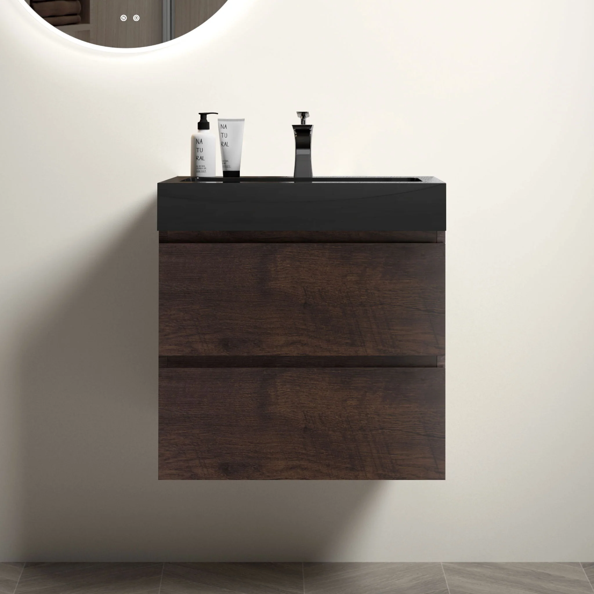 Alice - Bathroom Vanity Wall Mounted With Sink, Large Storage Floating Bathroom Vanity For Modern Bathroom, One-Piece Sink Basin Without Drain And Faucet - Image 13