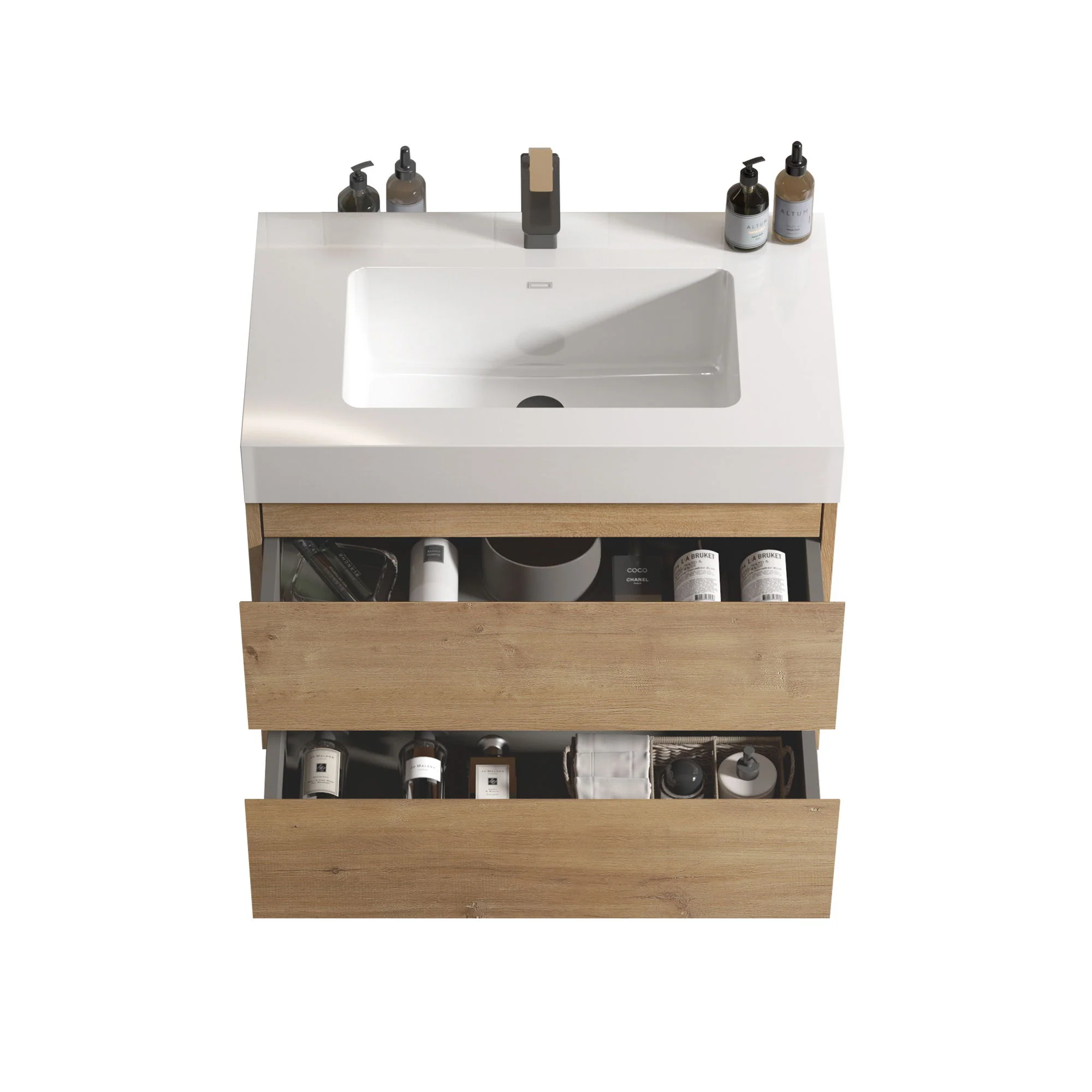 Alice - Bathroom Vanity With Sink, Large Storage Wall Mounted Floating Bathroom Vanity For Modern Bathroom - Image 24